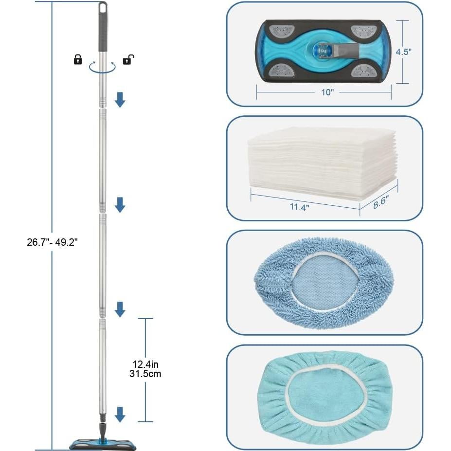 Mopa Plana Layers con 2 Paños Reutilizables y 30 Desechables