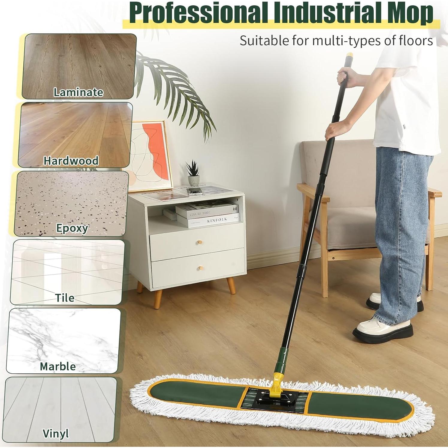 Mopa de Polvo Comercial BUVE 60 cm con Almohadillas Reutilizables