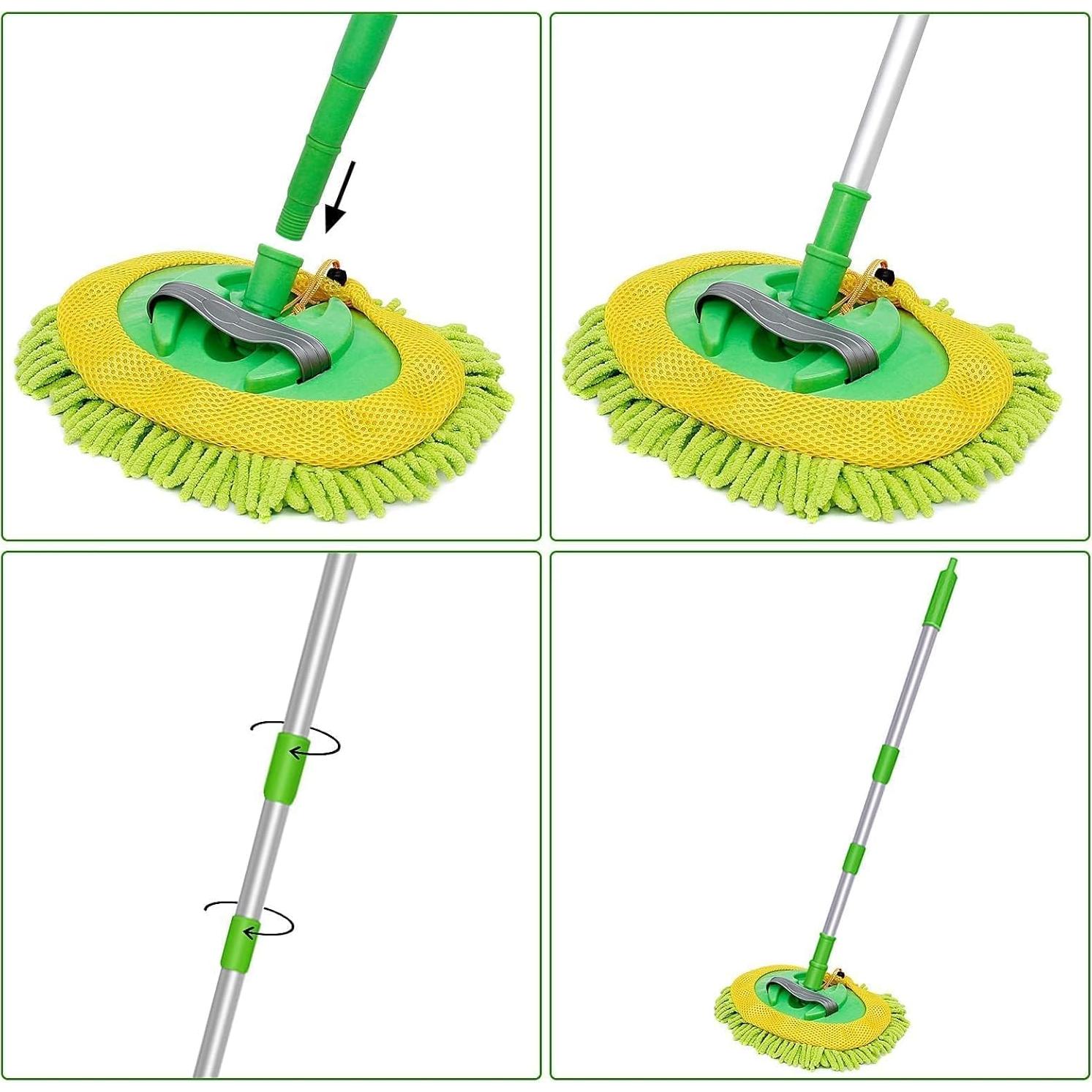 Mopa de Lavado de Autos XICHETUOBA 120 cm 2 en 1 Microfibra