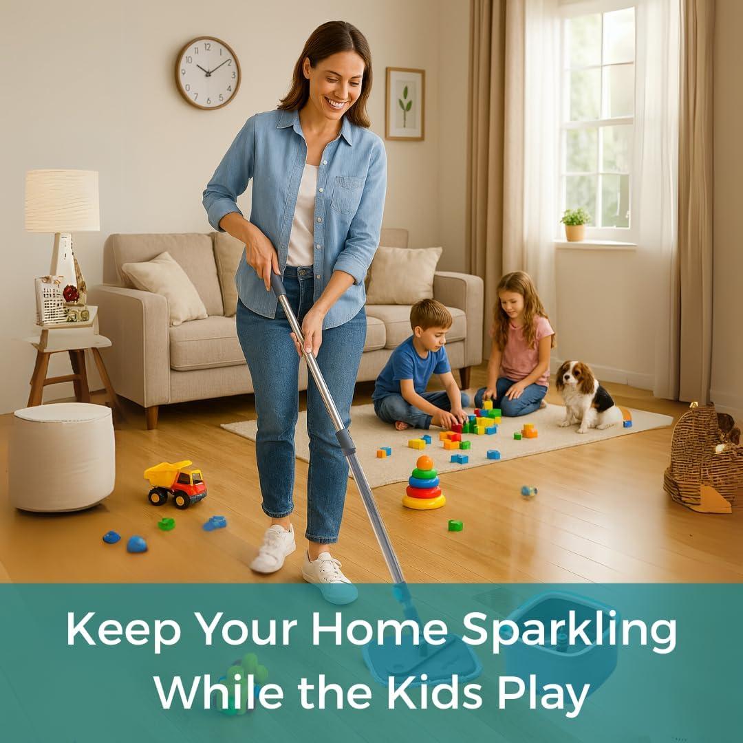 Cubo y Mopa Giratoria True & Tidy - 2 Paños Reutilizables