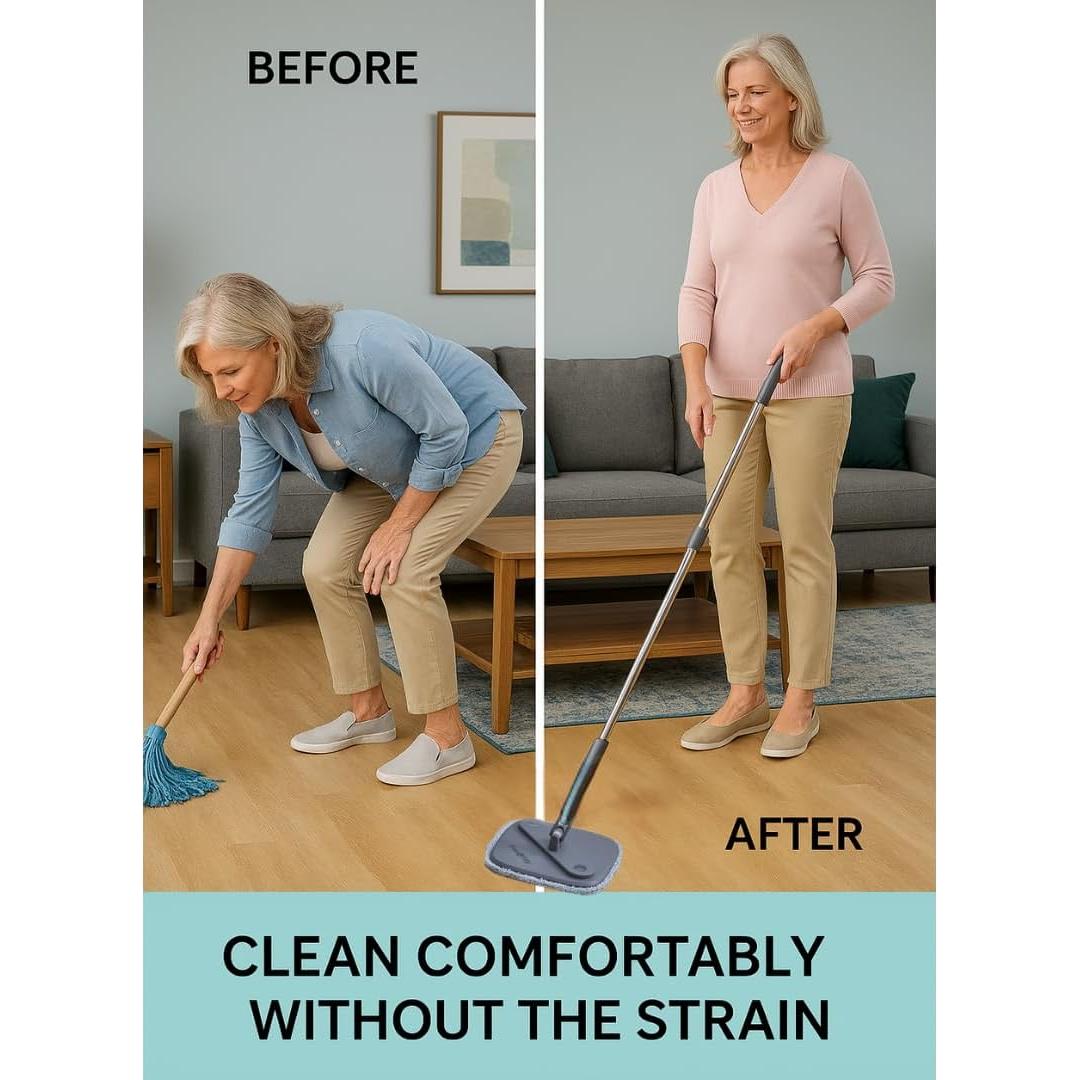 Cubo y Mopa Giratoria True & Tidy - 2 Paños Reutilizables