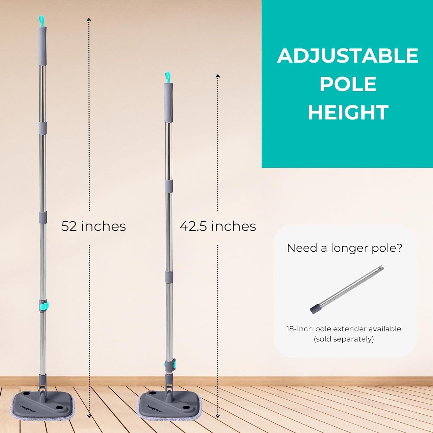 Cubo y Mopa Giratoria True & Tidy - 2 Paños Reutilizables