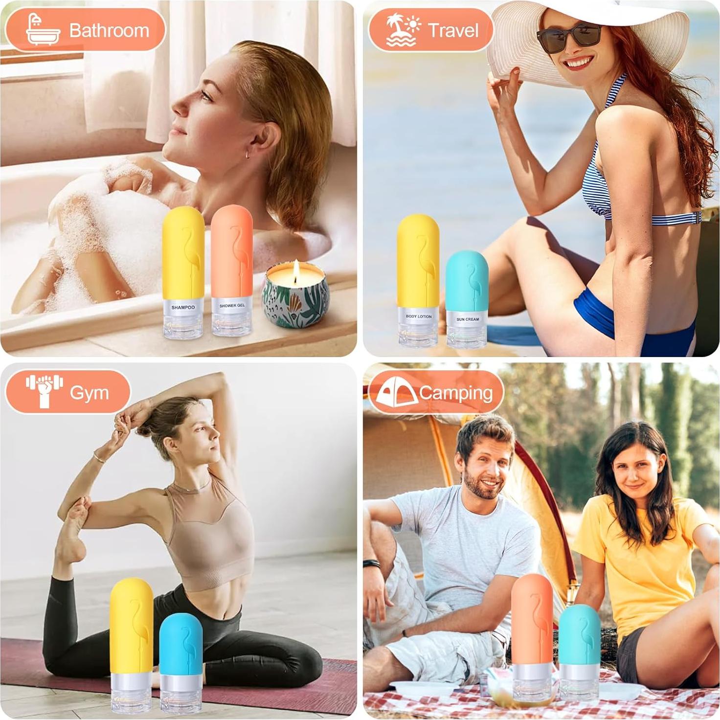 Set de 20 Botellas de Viaje Vipop Silicona A prueba de Fugas