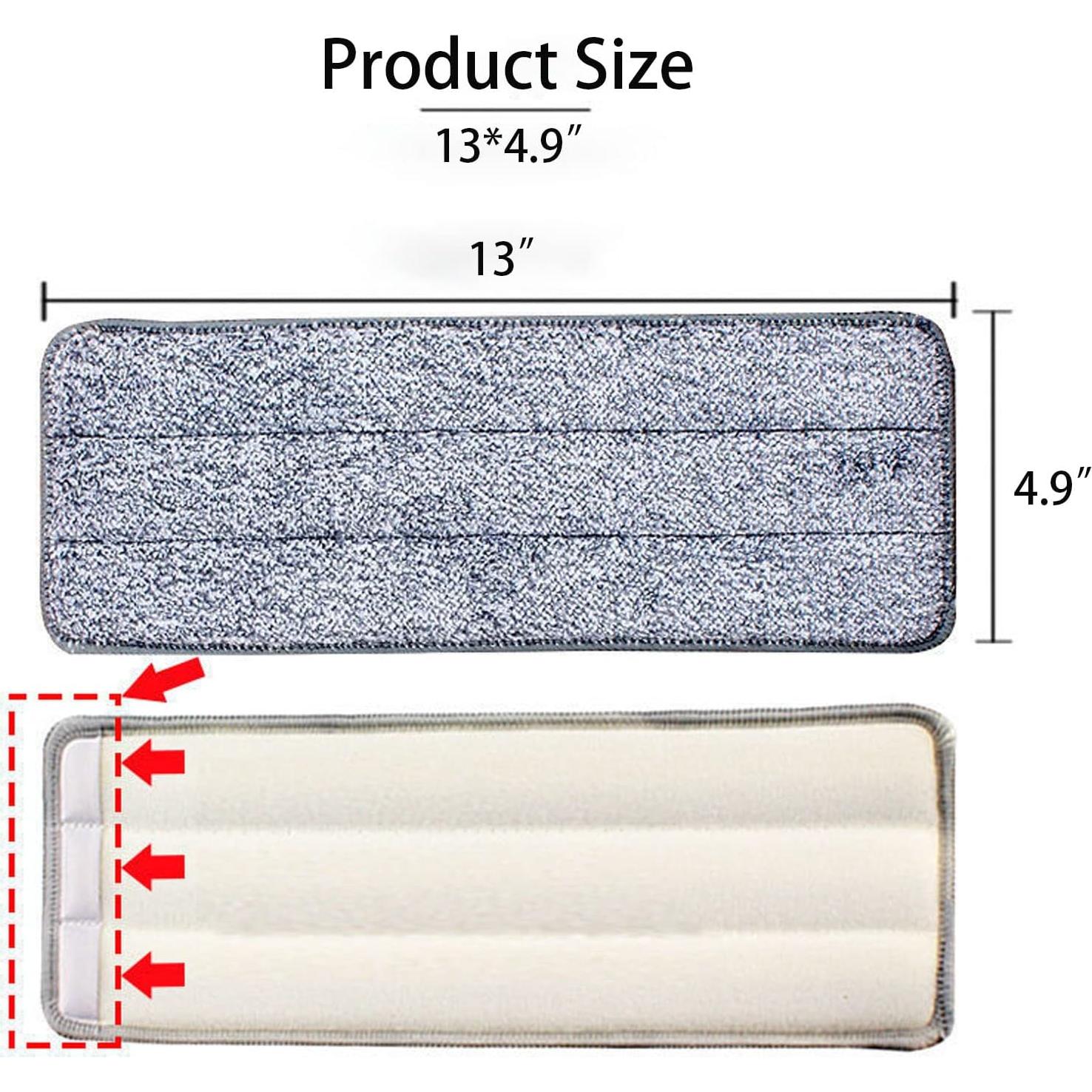 Paquete de 10 almohadillas de fregona Rainkou 32x12cm