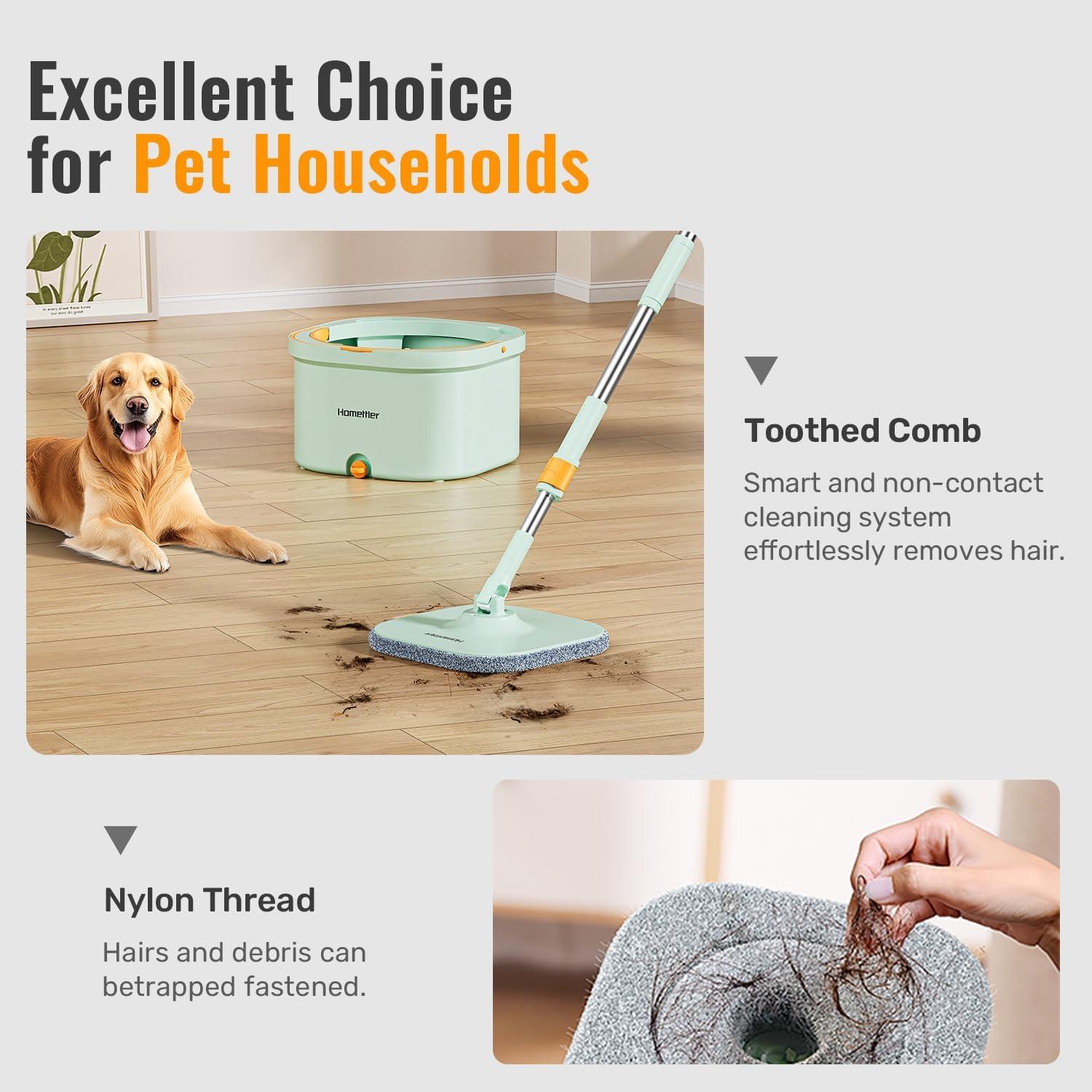 Juego de trapeador y cubo HoMettler con 2 almohadillas