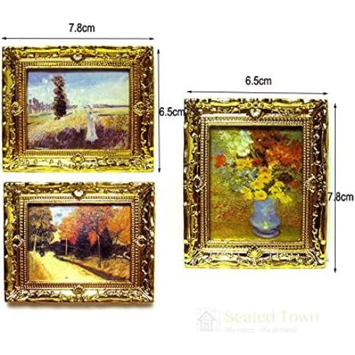 Marco Miniatura de Oro Acxico 3Pcs 7.8x6.5cm Decoración