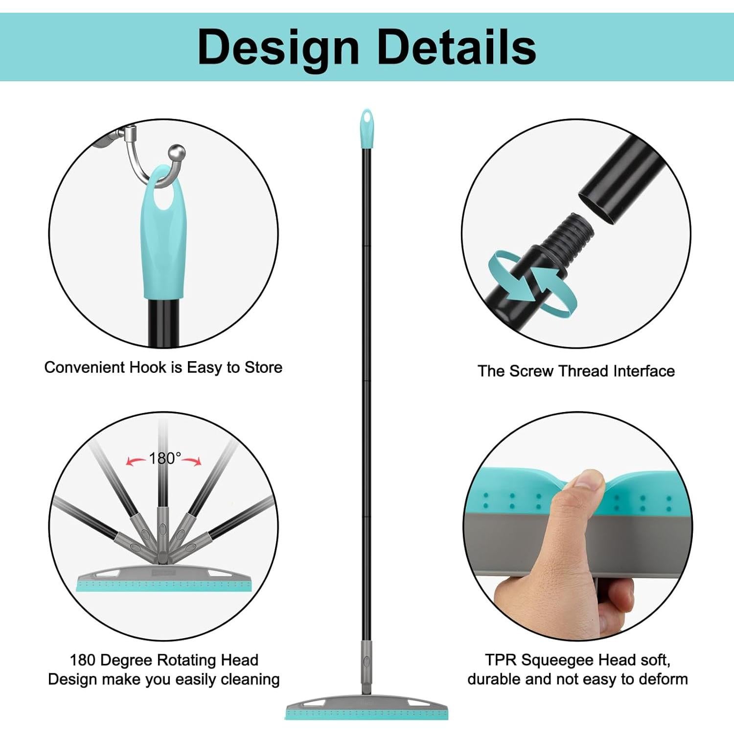 Escoba Mágica Multifuncional KeFanta 150 cm Azul para Piso