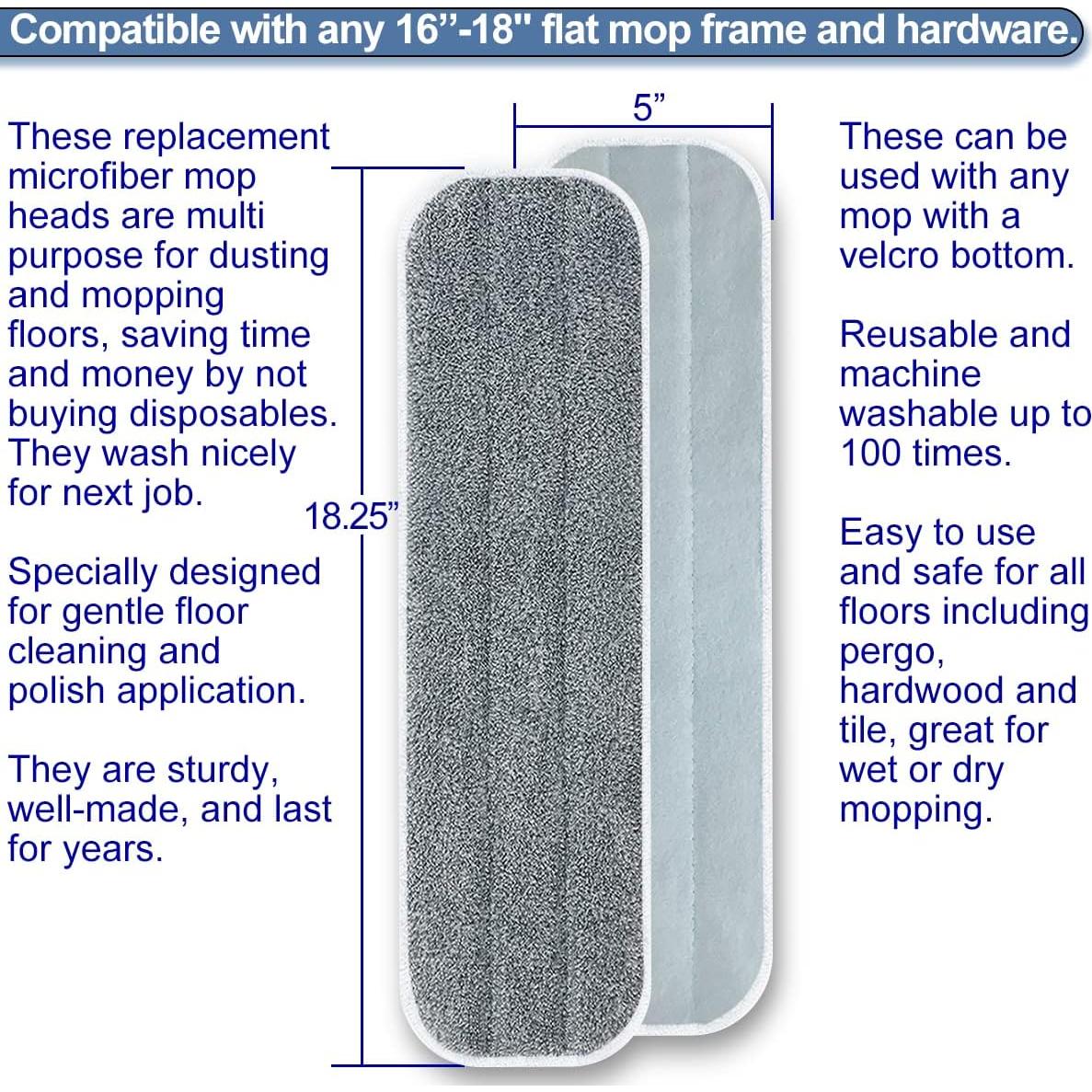 Paños de Repuesto para Mop Microfibra 46 cm SOOCAN - 5 Pzs