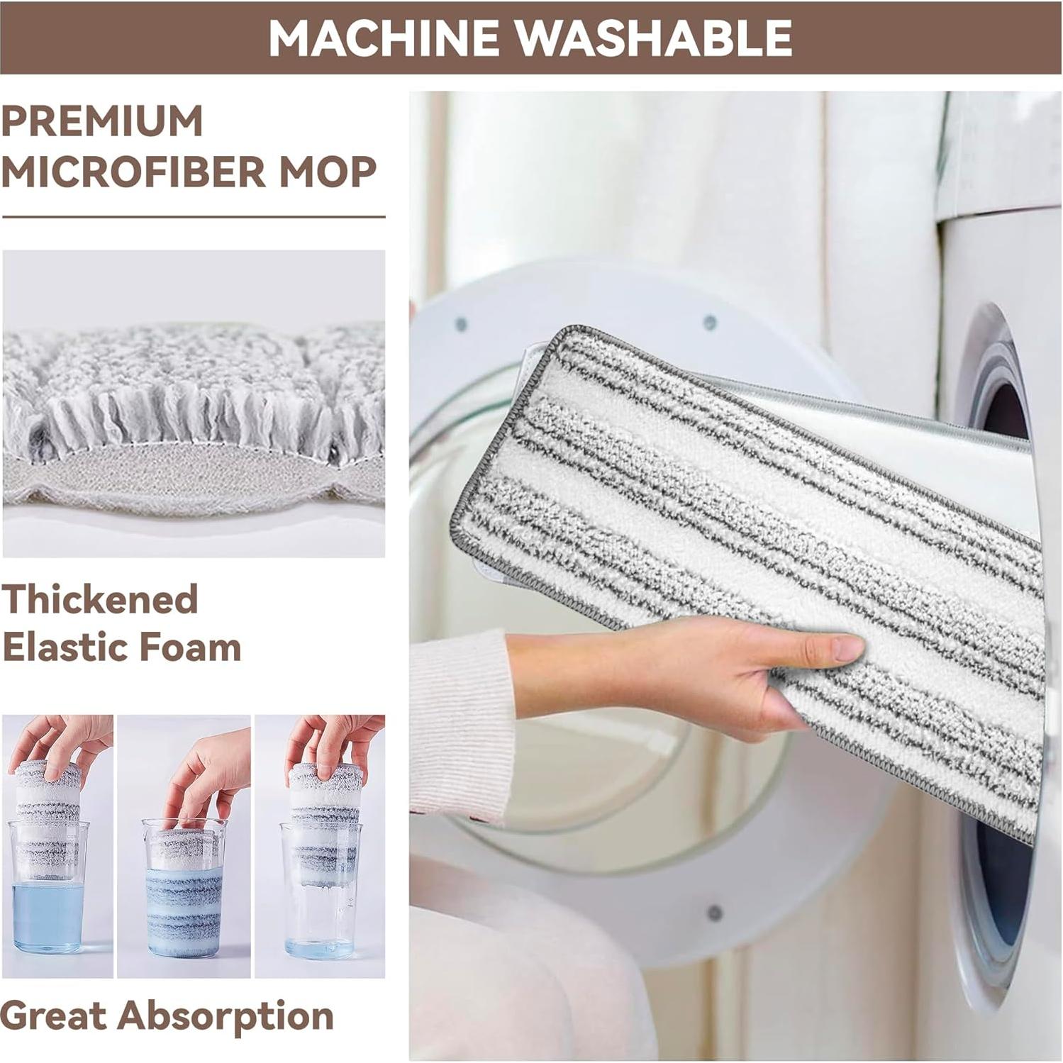 Paños de Mopa de Microfibra Reemplazo 15" x 4.9" - 6 Pzas