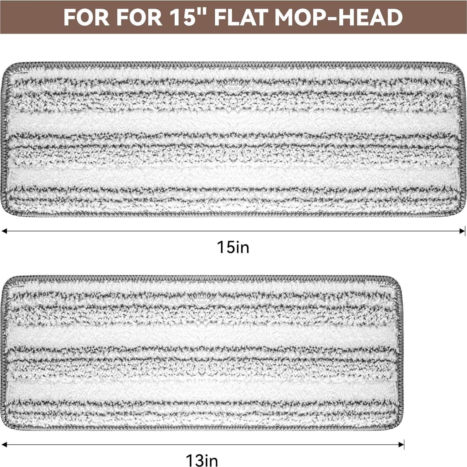 Paños de Mopa de Microfibra Reemplazo 15" x 4.9" - 6 Pzas