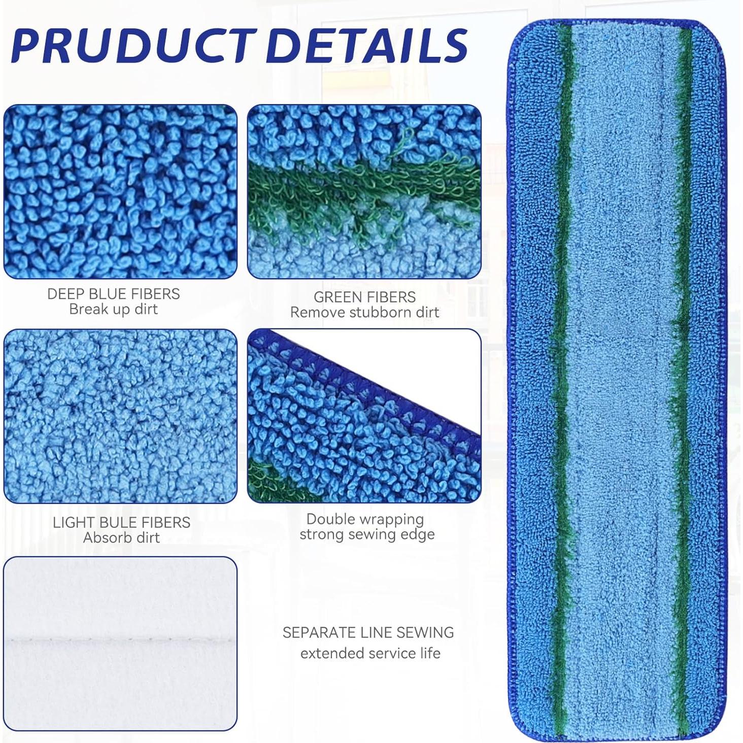 Paños de Microfibra Reemplazo Rubbermaid 18" 17" 4 Piezas