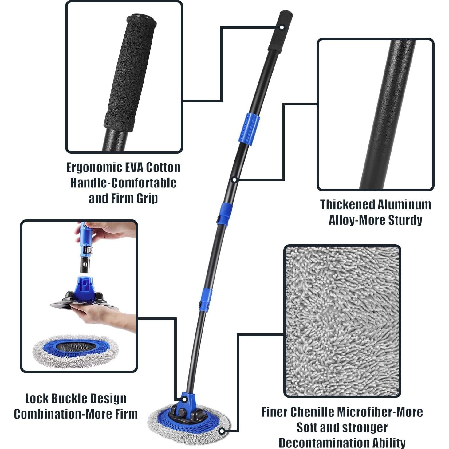 Mopa Limpiadora de Paredes Newruiheng 142 cm Microfibra