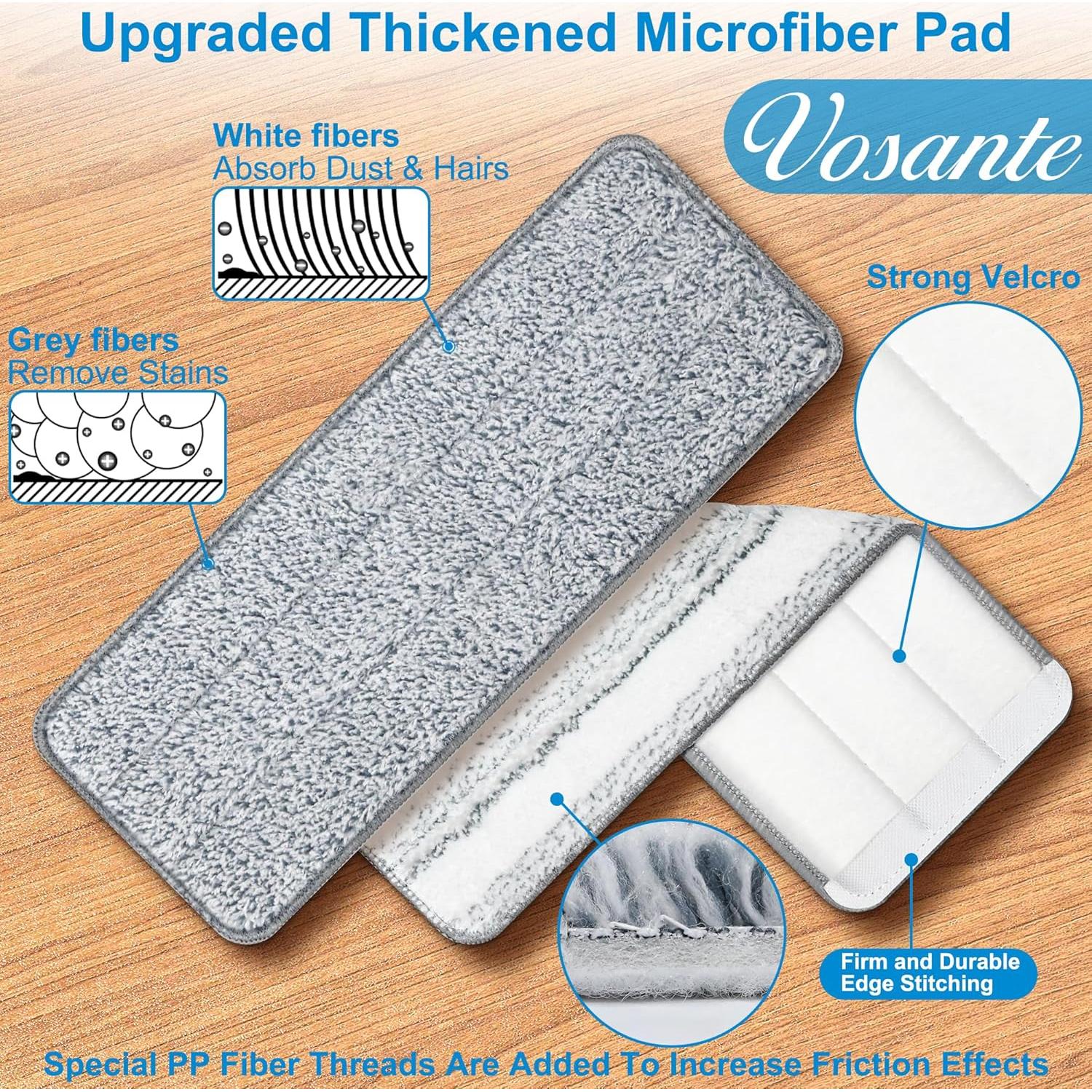 6 Piezas Almohadillas de Reemplazo para Mopa Vosante 20x12 cm