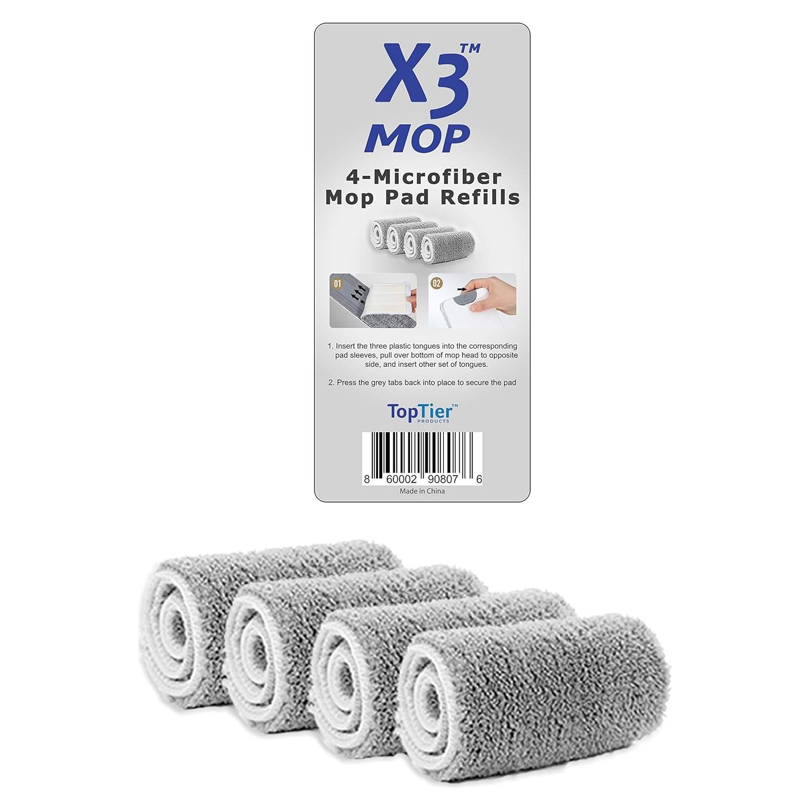 Almohadillas de limpieza microfibra X3 Top Tier, 4 unidades