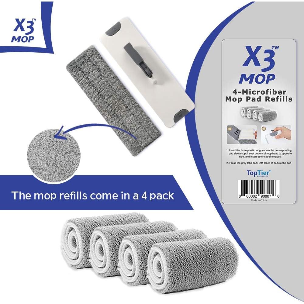 Almohadillas de limpieza microfibra X3 Top Tier, 4 unidades