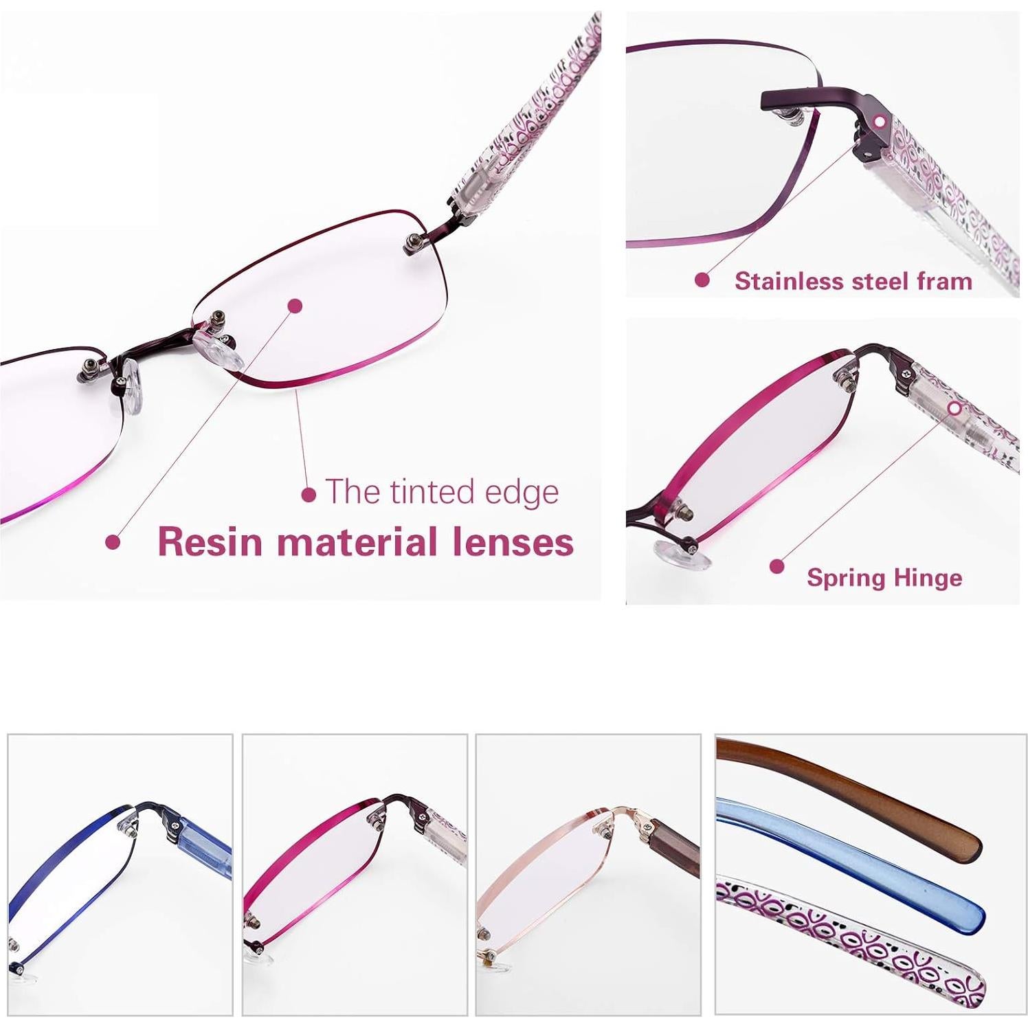 Gafas de lectura sin montura FEIVSN 3 pares 2.0x UV400