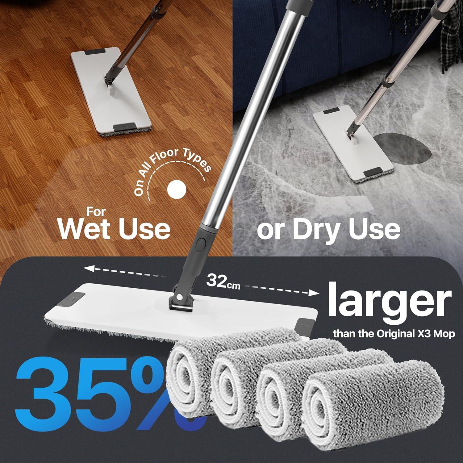 Cabezas de Mopa Reemplazo Microfibra TopTier X3 Mop XL - 4 Pzas