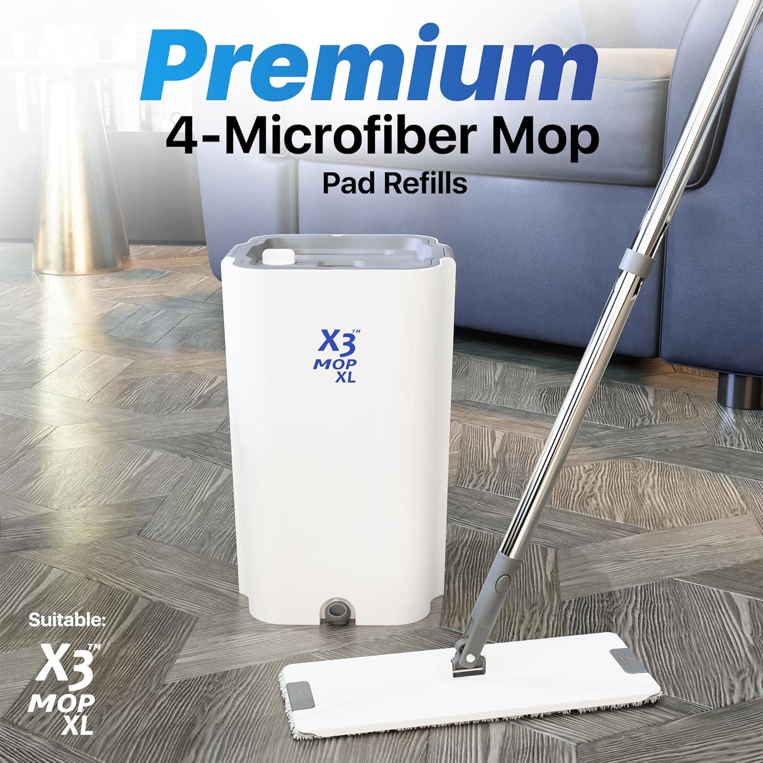 Cabezas de Mopa Reemplazo Microfibra TopTier X3 Mop XL - 4 Pzas