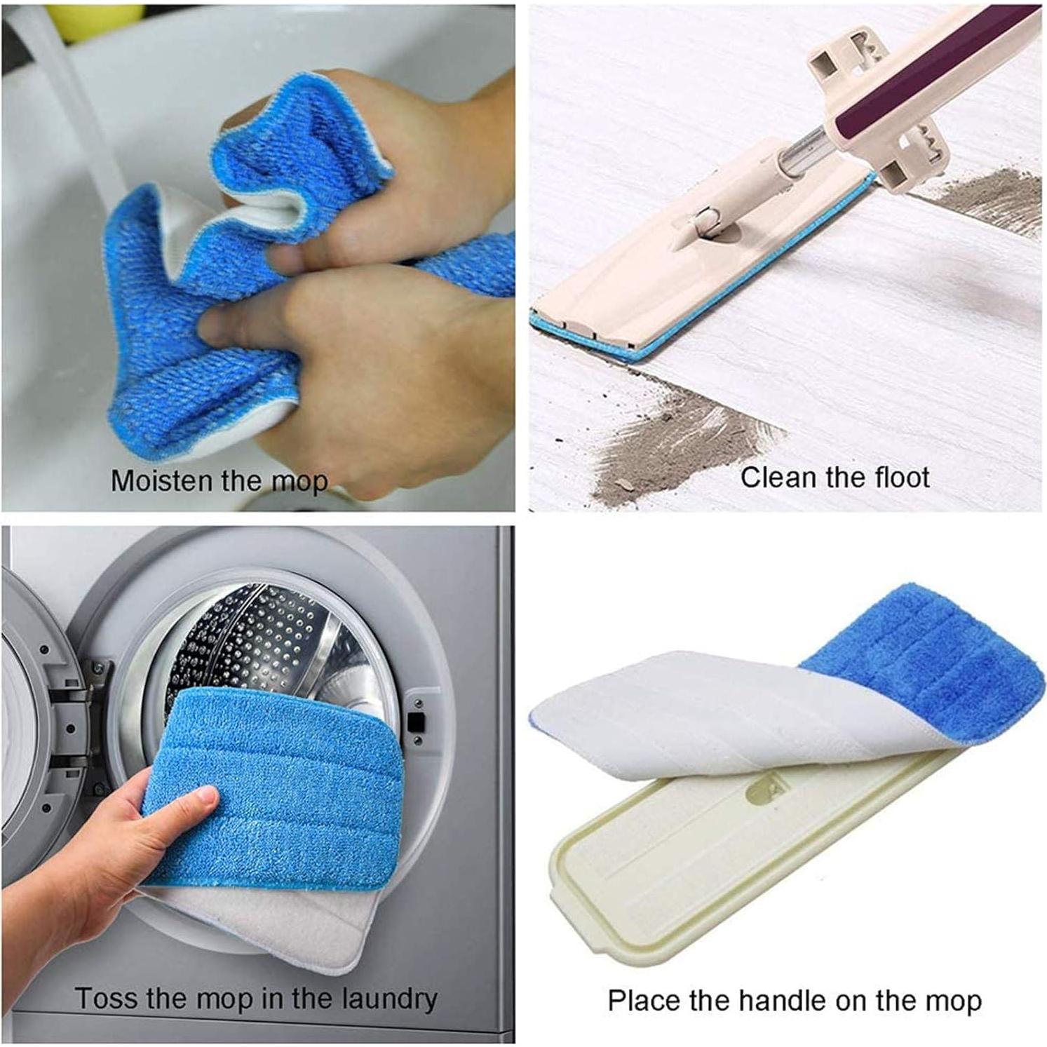 Paños de Mopa de Microfibra AILELAN 18" Reutilizables 6 Pzas