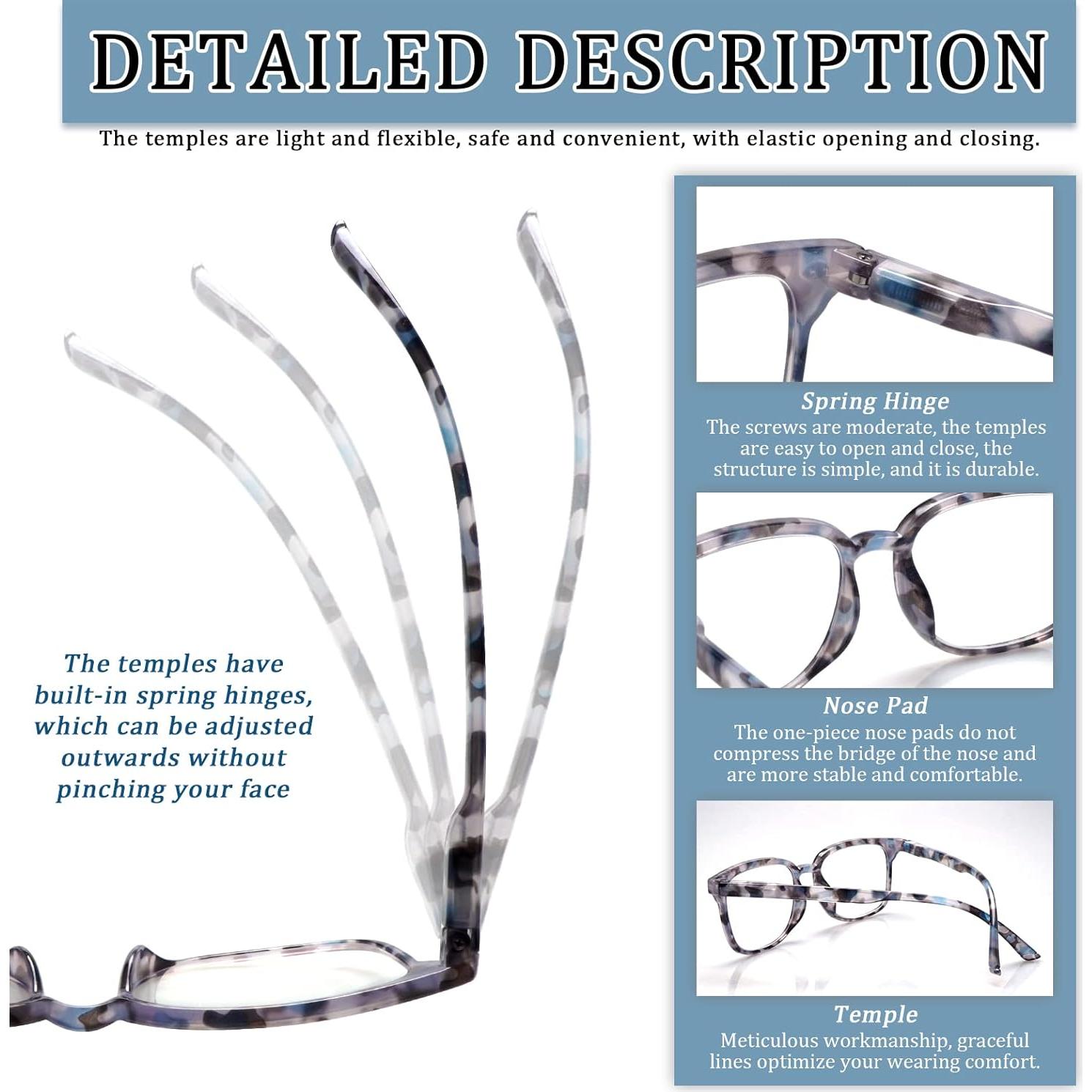 Paquete de 5 Gafas de Lectura Antiluz Azul HN025 Multicolor