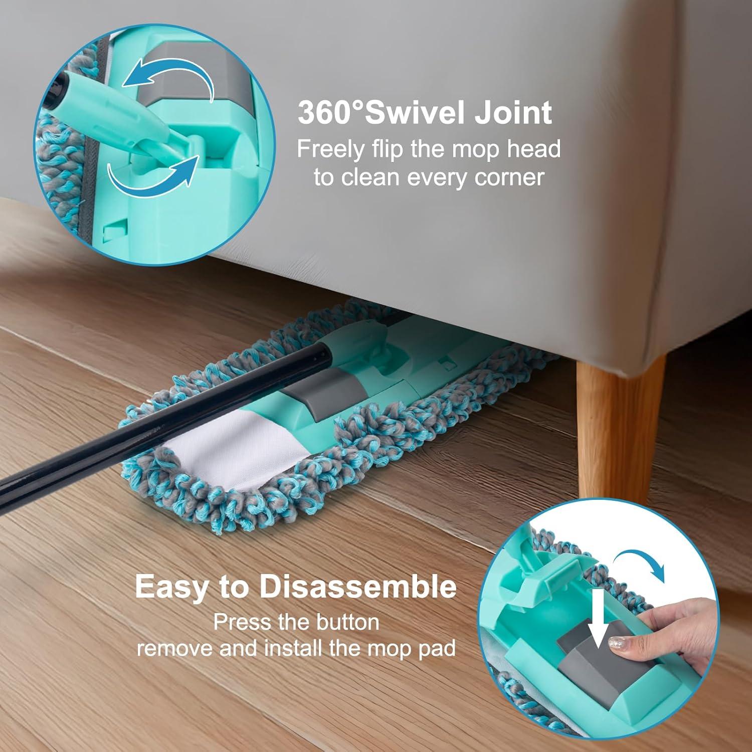 Mop de Microfibra KeFanta con Mango Ajustable 144,78 cm