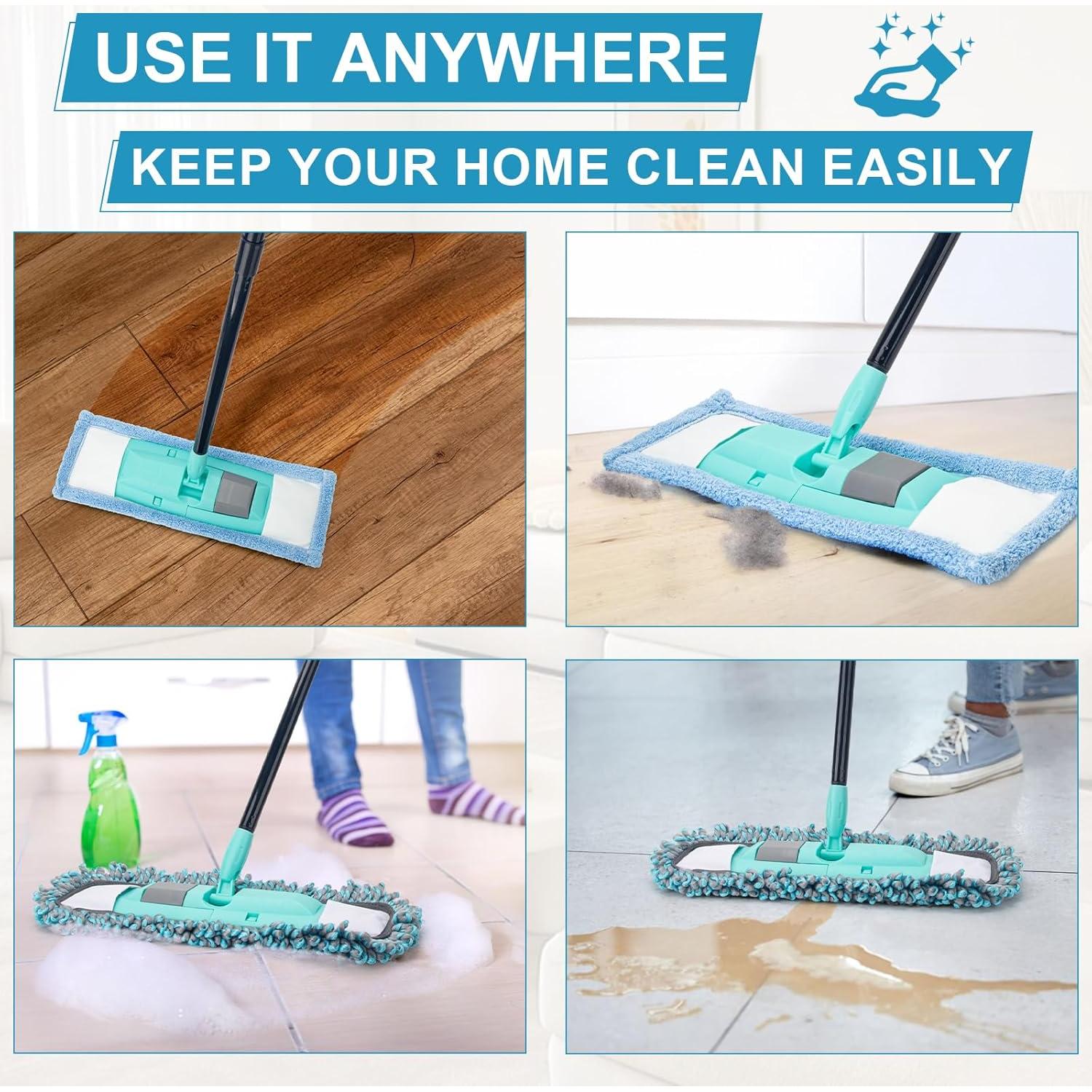 Mop de Microfibra KeFanta con Mango Ajustable 144,78 cm