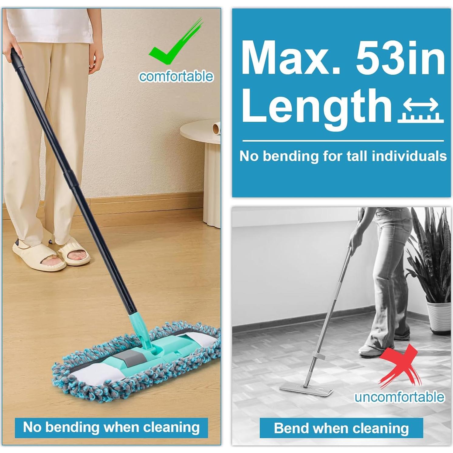 Mop de Microfibra KeFanta con Mango Ajustable 144,78 cm