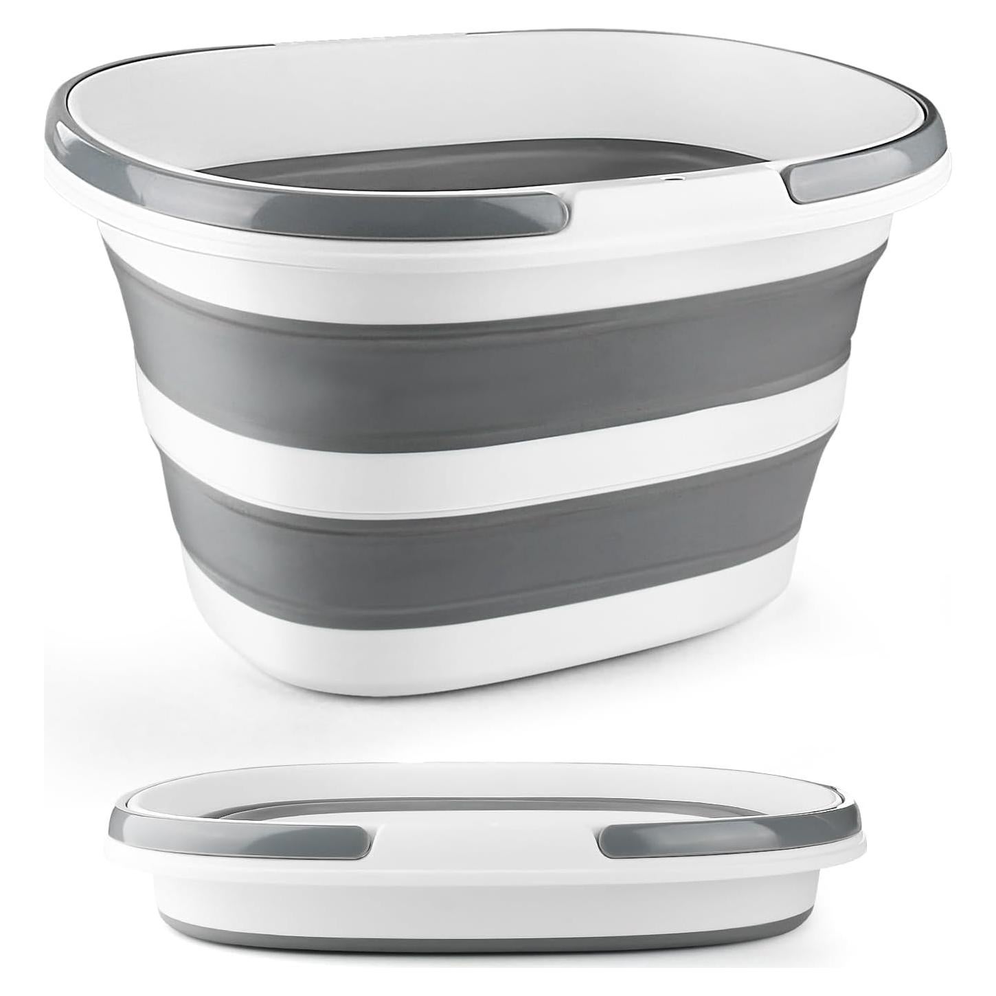 Cubeta Plegable de Silicona BIDFUL 16L Gris para Limpieza