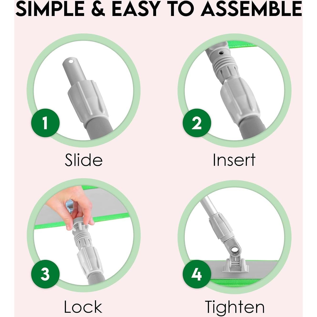 Mopa de Suelo Turbo 18" Microfibra Reutilizable con Mango Ajustable