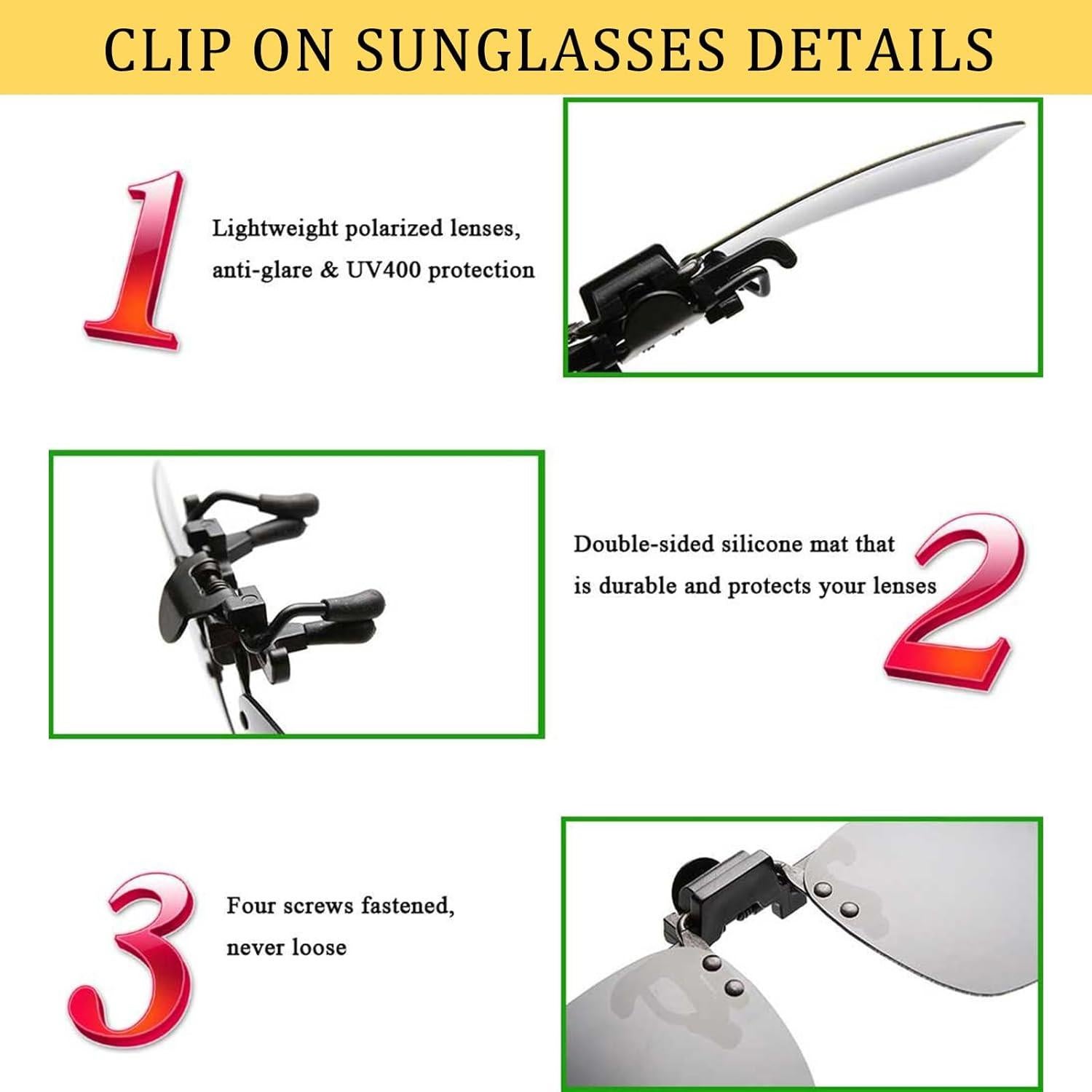 Gafas de sol clip-on polarizadas Frazala UV400 azul