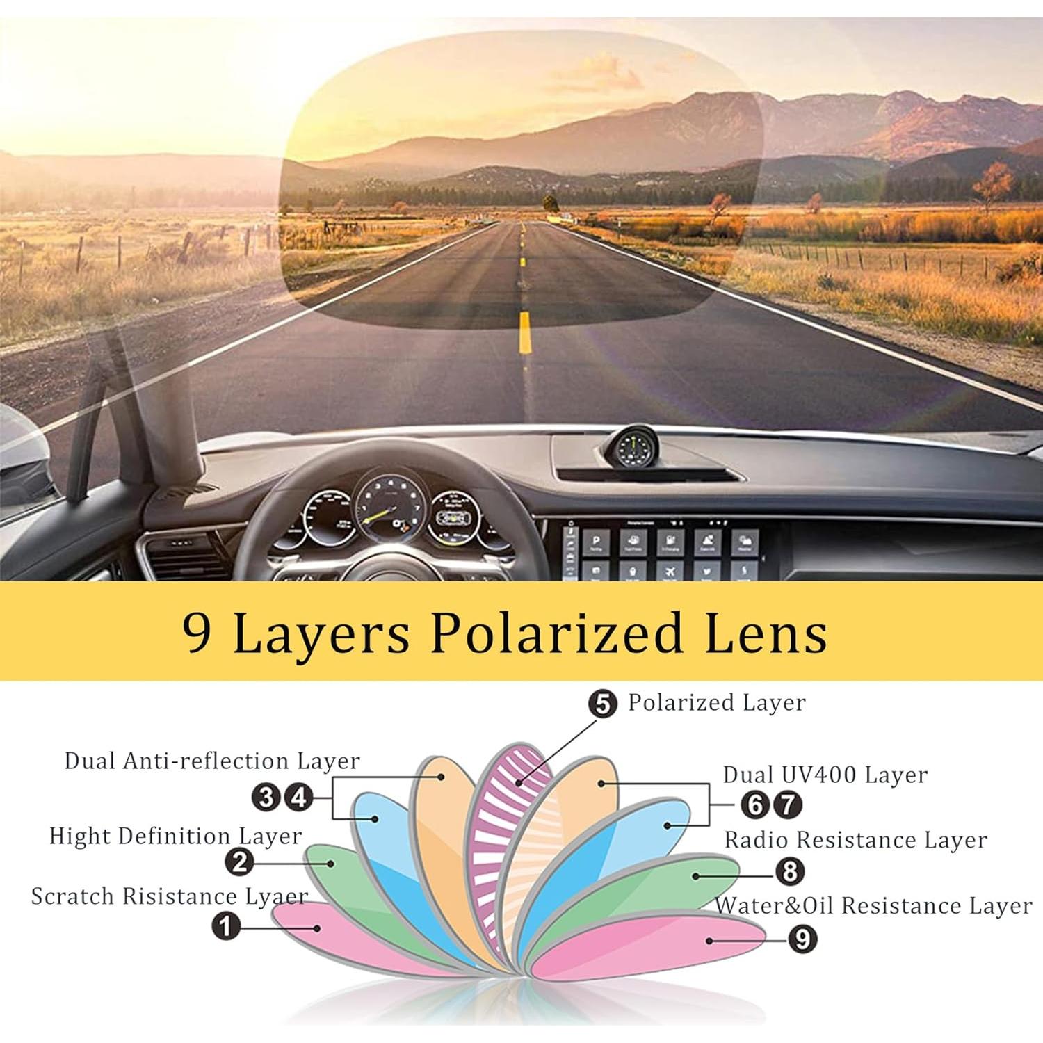 Gafas de sol clip-on polarizadas Frazala UV400 azul