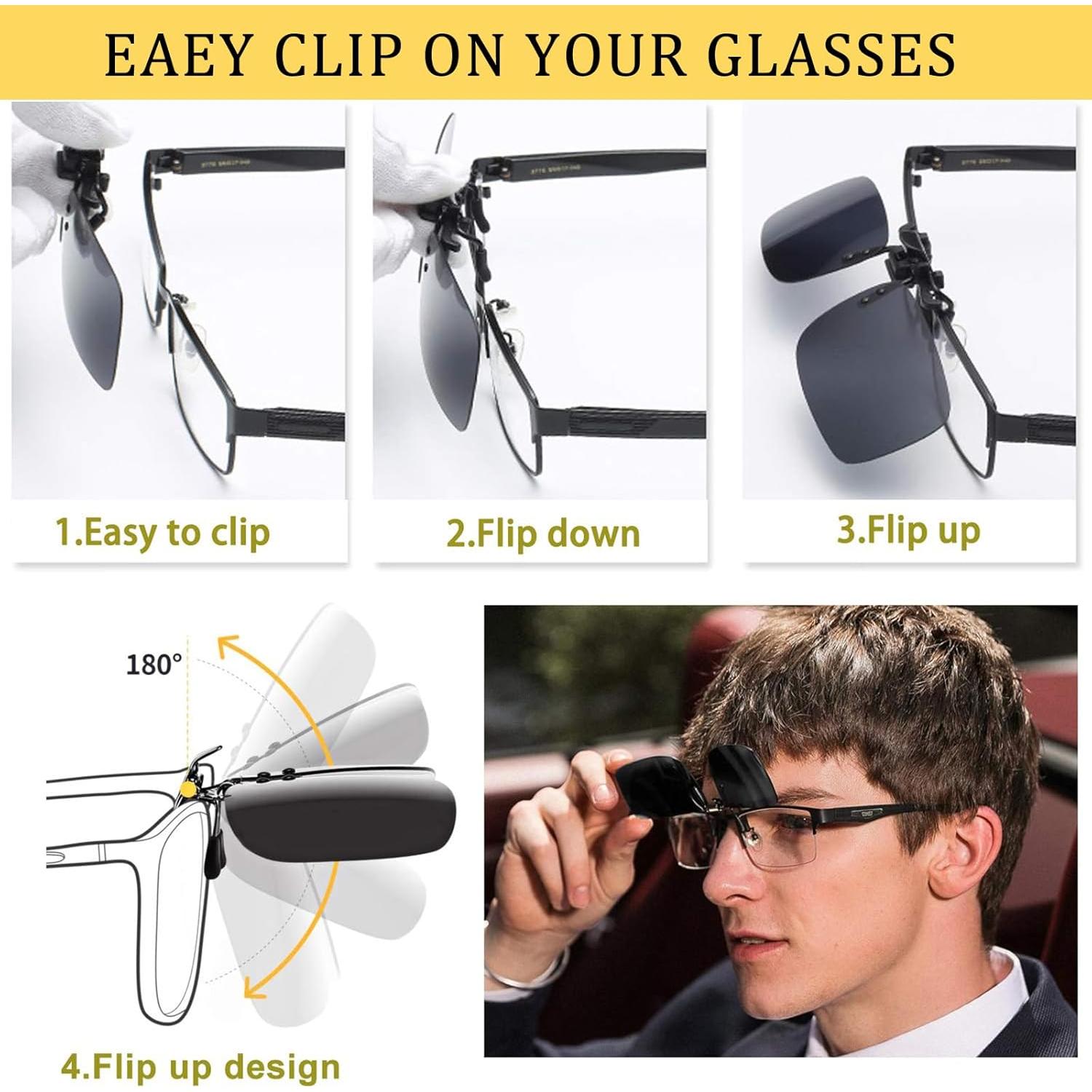 Gafas de sol clip-on polarizadas Frazala UV400 azul