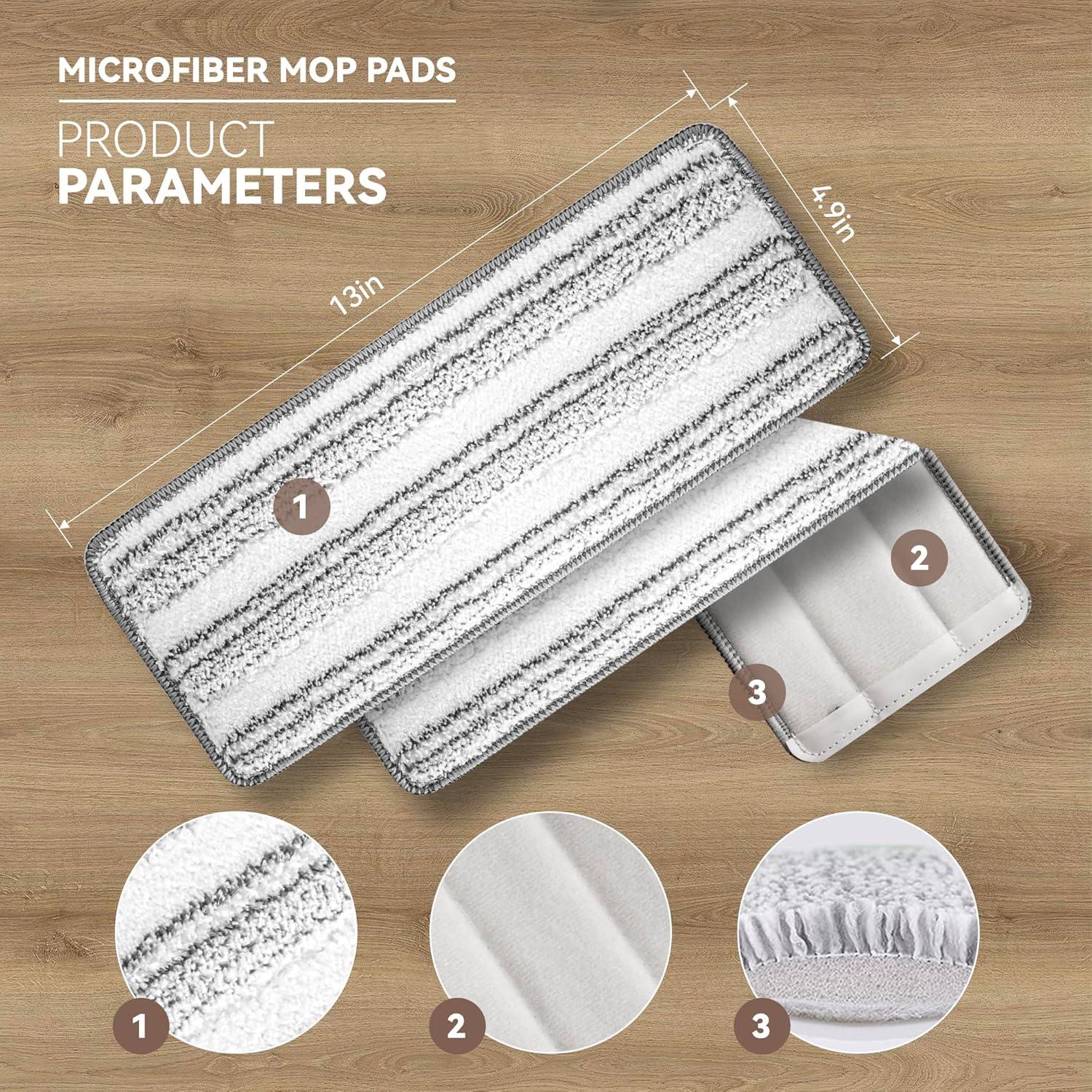 Paños de Mopa de Microfibra 33 cm Reemplazo Lavable 6 Pzas