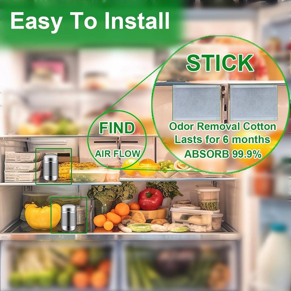 Desodorante de Refrigerador JNXHON 10 Años Absorbente Acero Inoxidable 2PCS