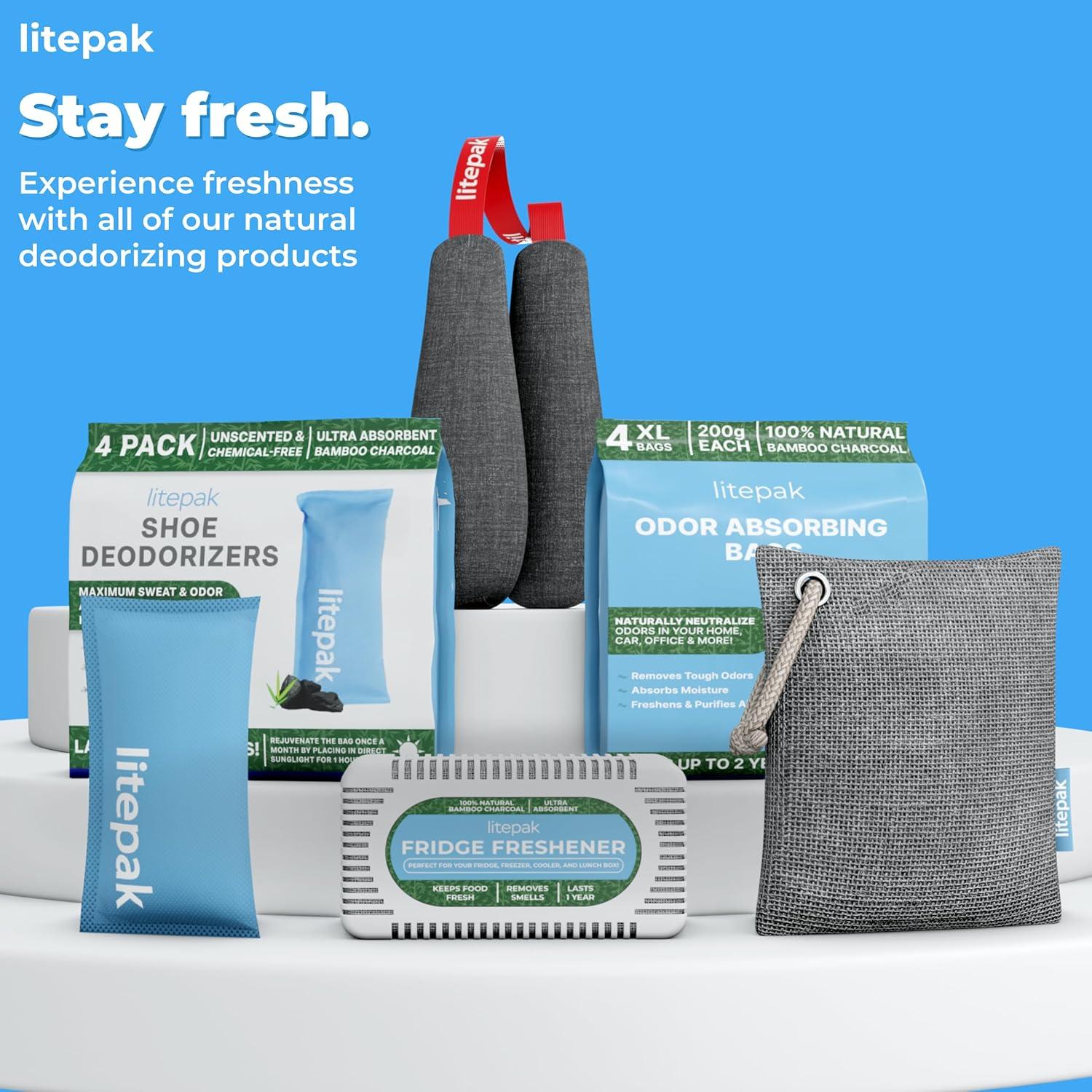 Desodorante Eliminador de Olores Litepak 4 Paquete Carbón