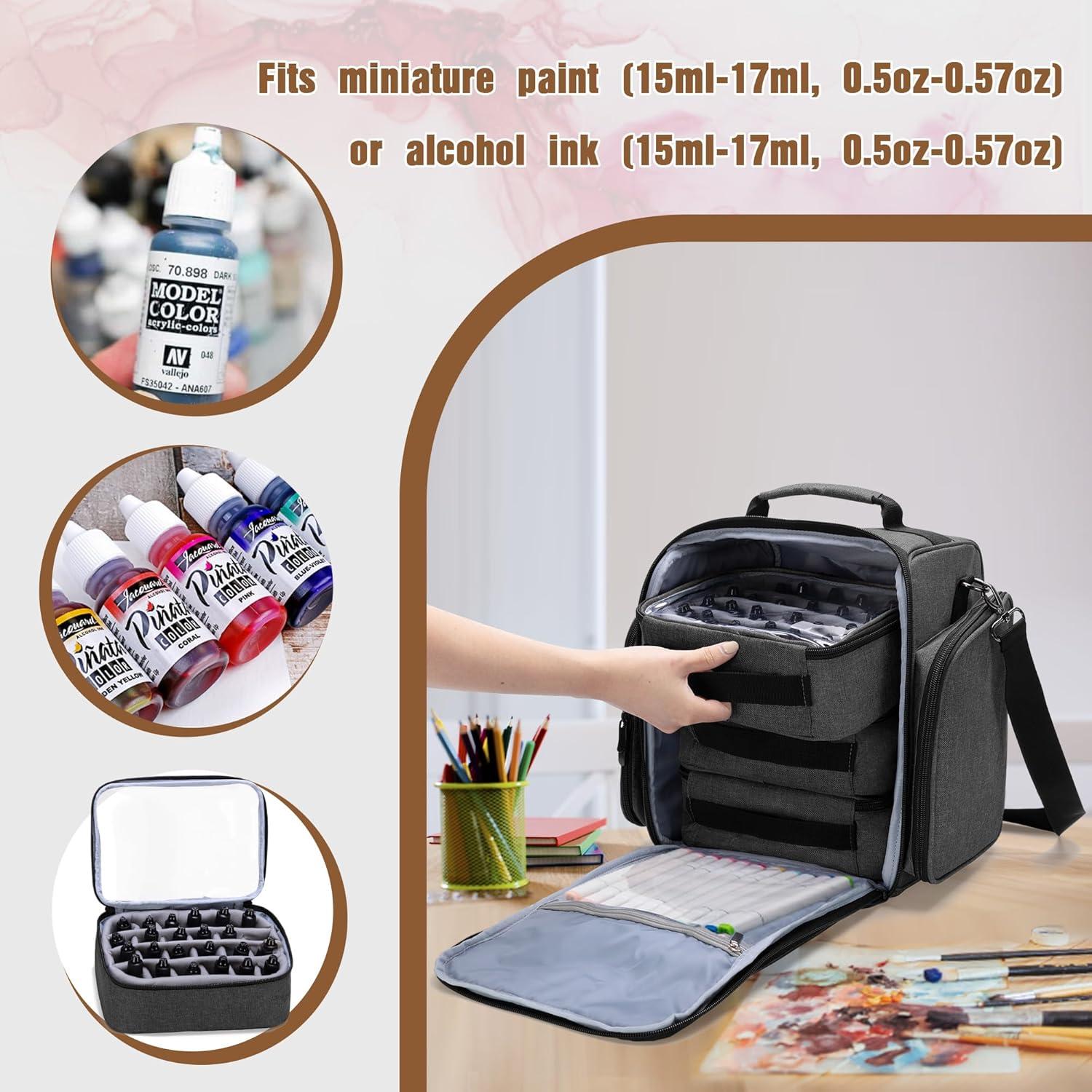 Estuche BAFASO para 72 Botellas de Pintura Miniatura Negro