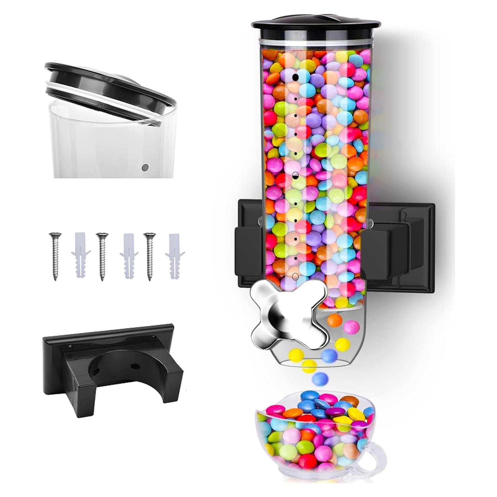 Dispensador de Cereal Cyeelves 1.5L Montado en Pared Negro