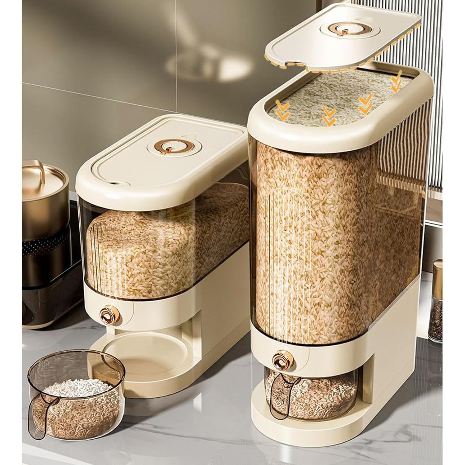 Dispensador de arroz 9.97 kg Peaoop con tapa y medidor