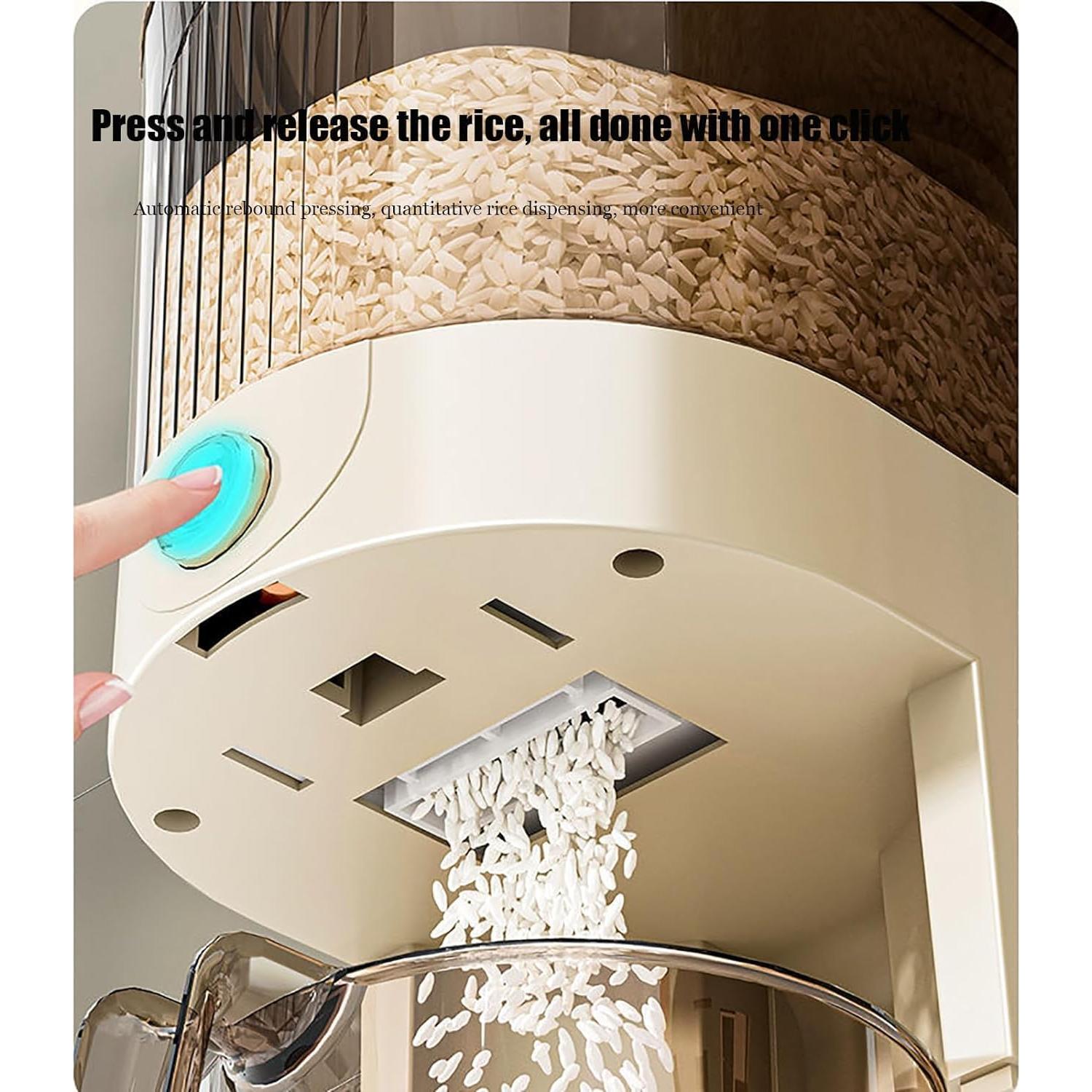 Dispensador de arroz 9.97 kg Peaoop con tapa y medidor