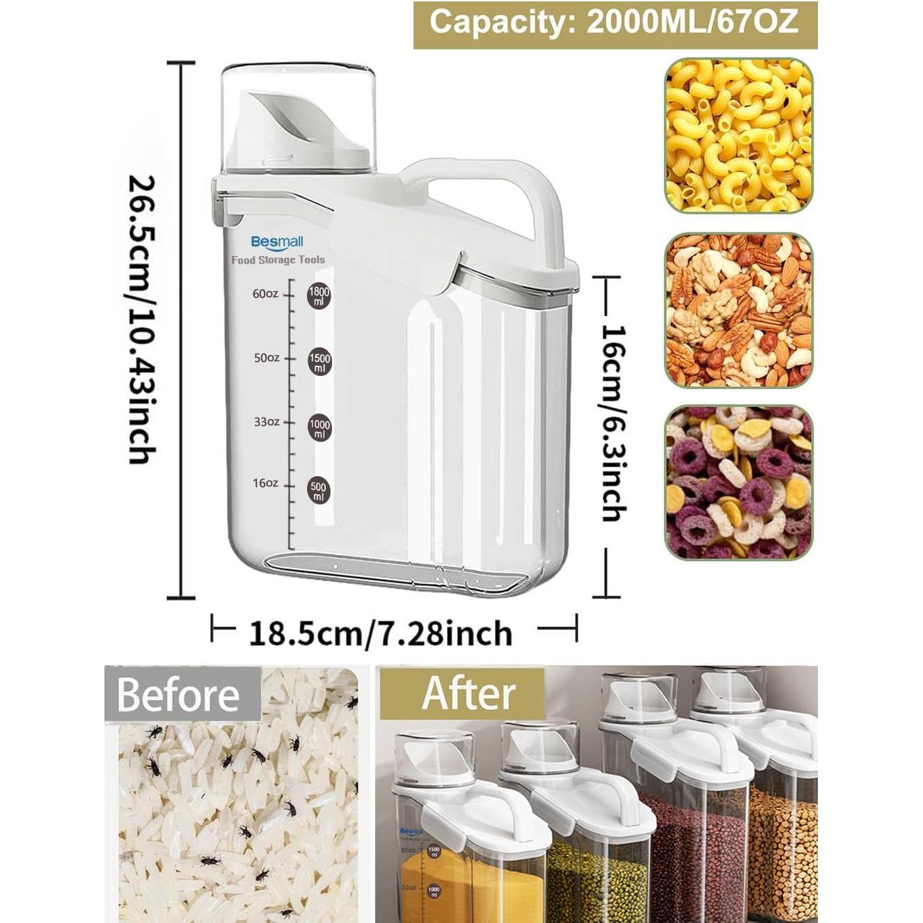 Contenedores de Cereal Herméticos Besmall 2L con Boquilla