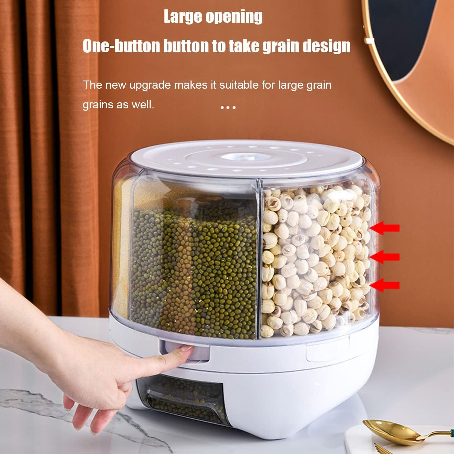 Dispensador de Granos 20L XIYAO 360° Rotativo 6 Compartimentos