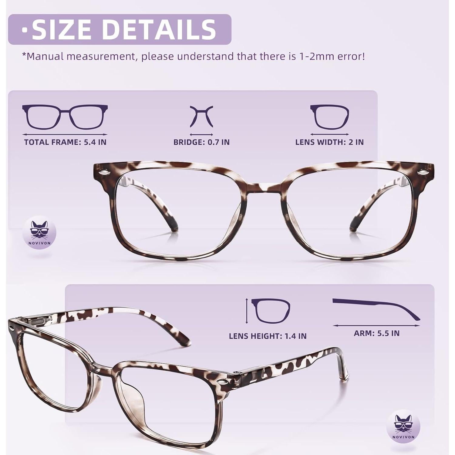 Gafas de Lectura NOVIVON 6 Paquetes con Bloqueo Luz Azul