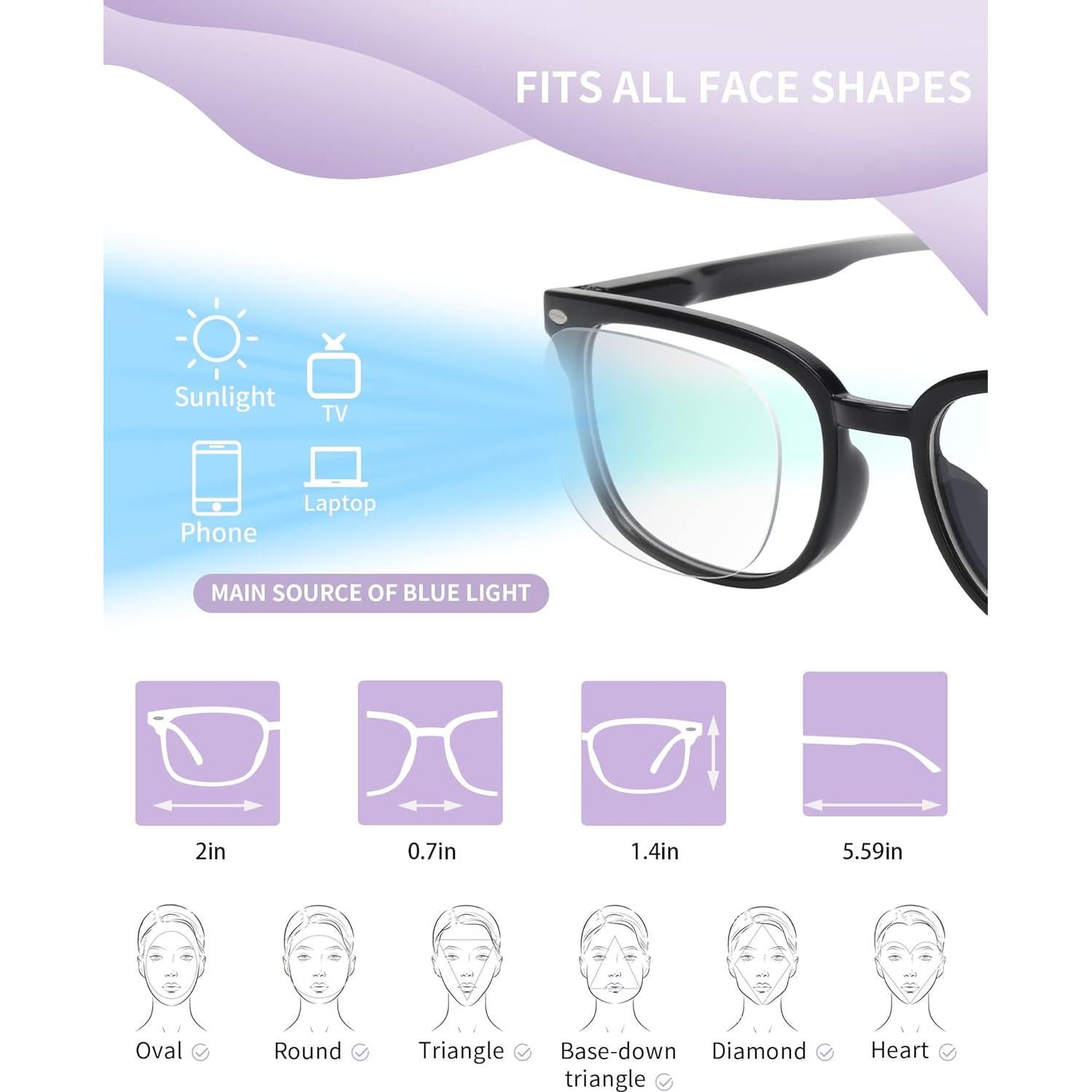 Gafas de Lectura NOVIVON 6 Paquetes con Bloqueo Luz Azul