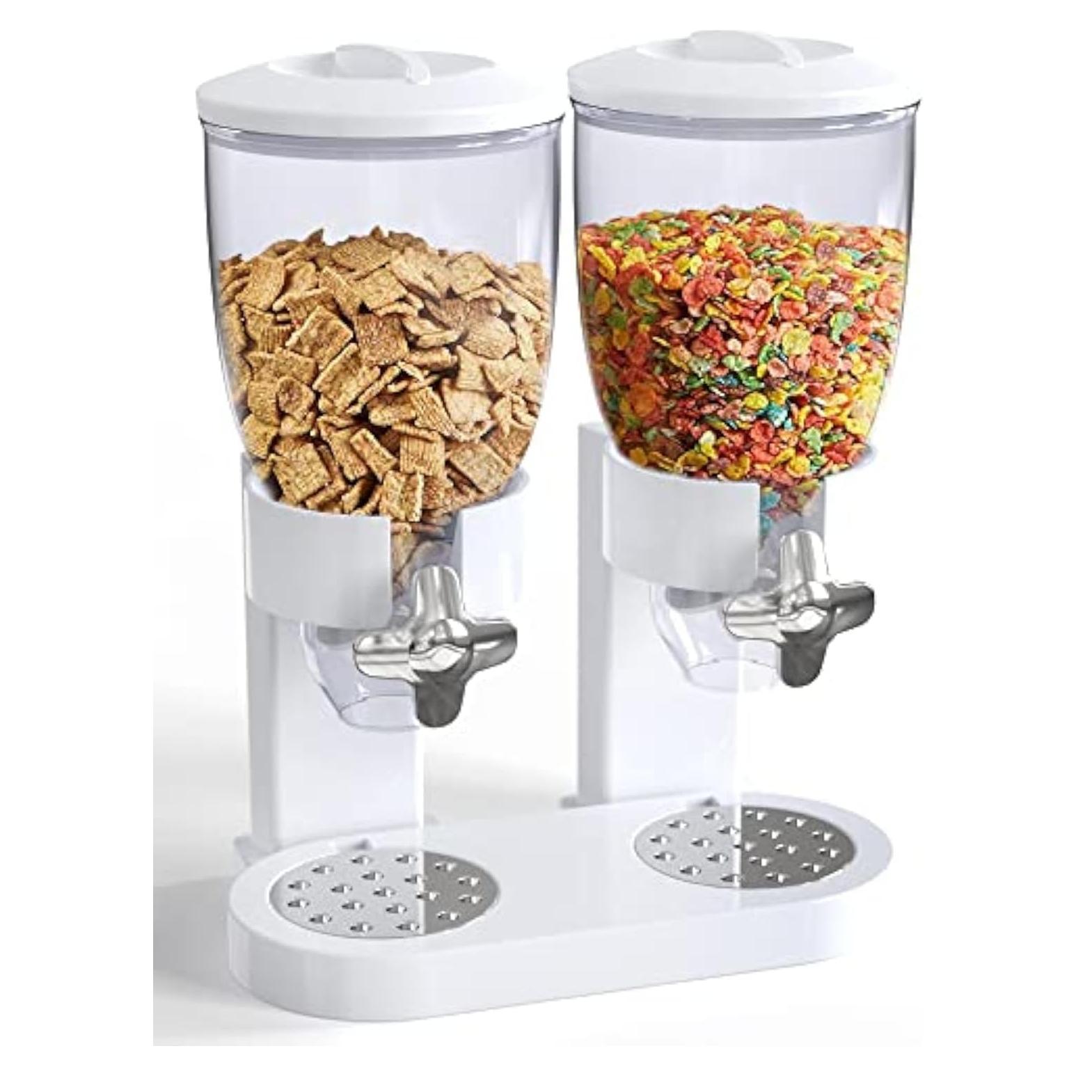 Dispensador de Alimentos Doble Blanco 2L - 1 Onza por Giro