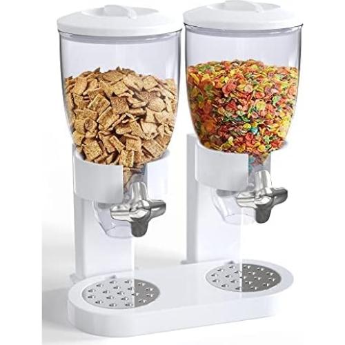 Dispensador de Alimentos Doble Blanco 2L - 1 Onza por Giro