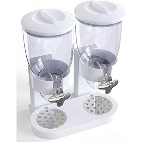 Dispensador de Alimentos Doble Blanco 2L - 1 Onza por Giro