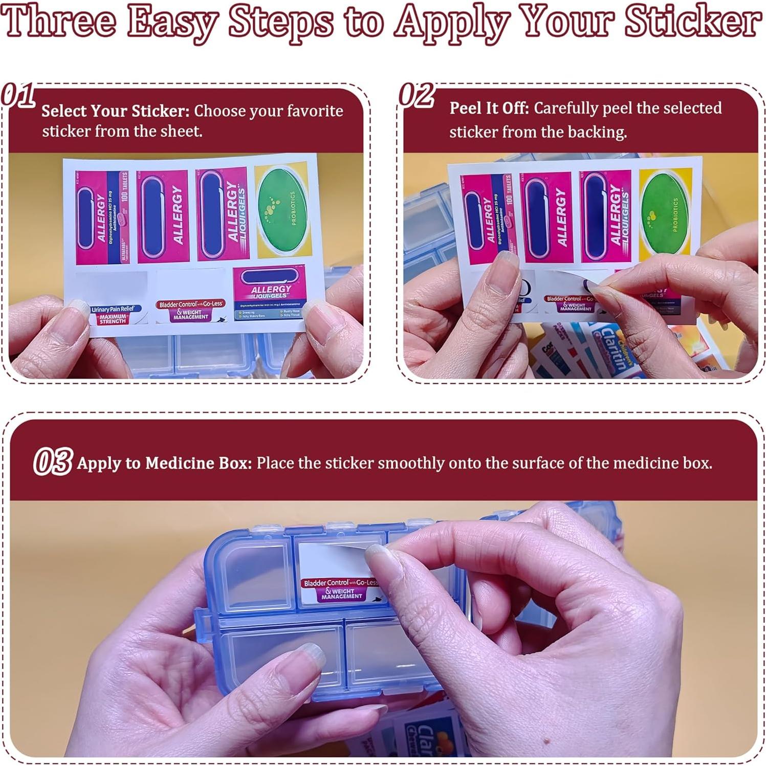 Organizador de Pastillas iouwei Rosa 7 Días con Etiquetas