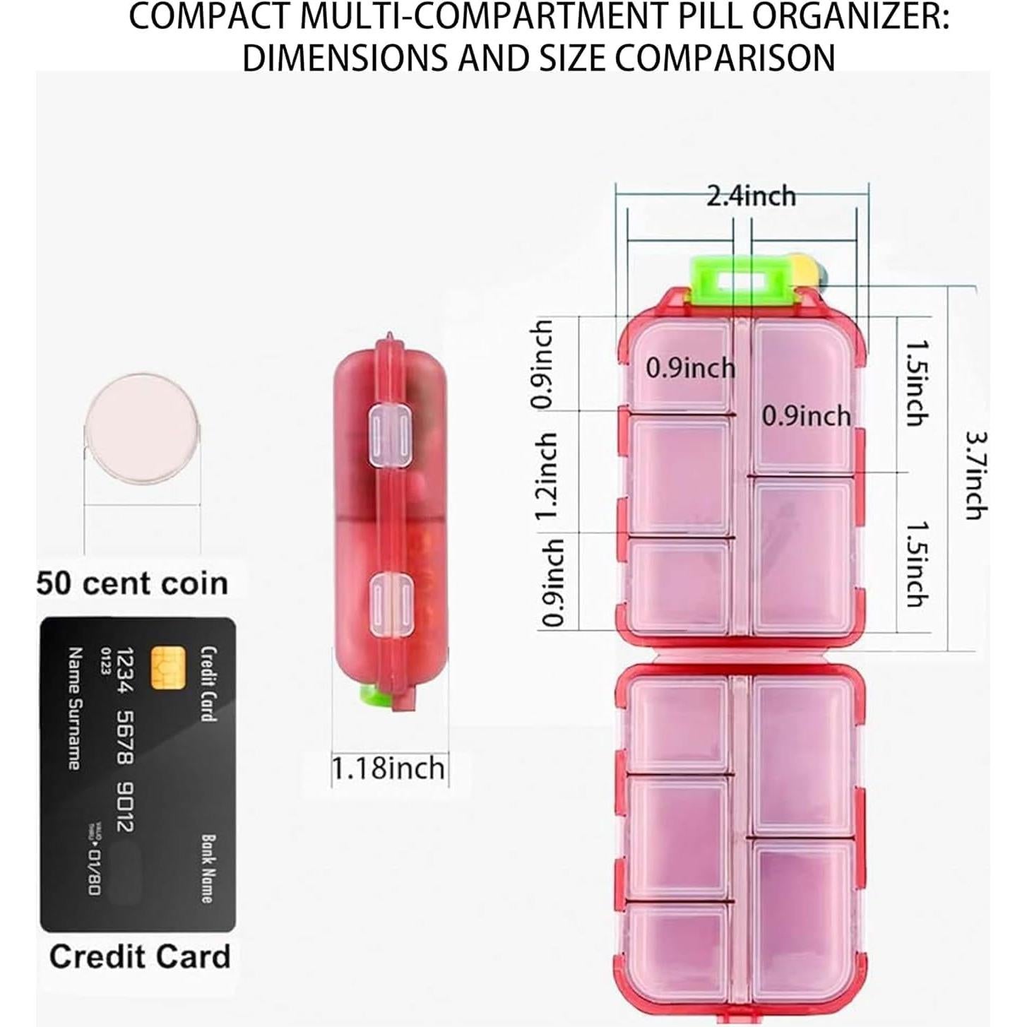 Organizador de Pastillas iouwei Rosa 7 Días con Etiquetas