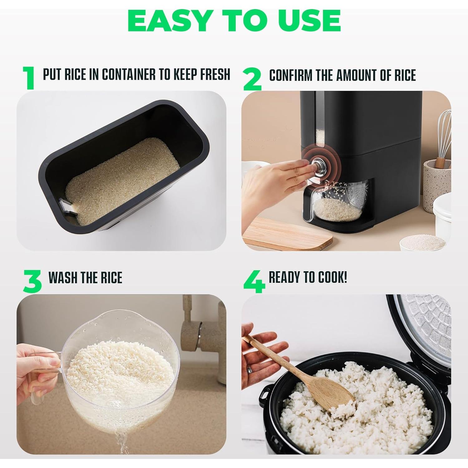 Dispensador de Arroz Hermético Culmino 20 kg con Cucharón y Taza