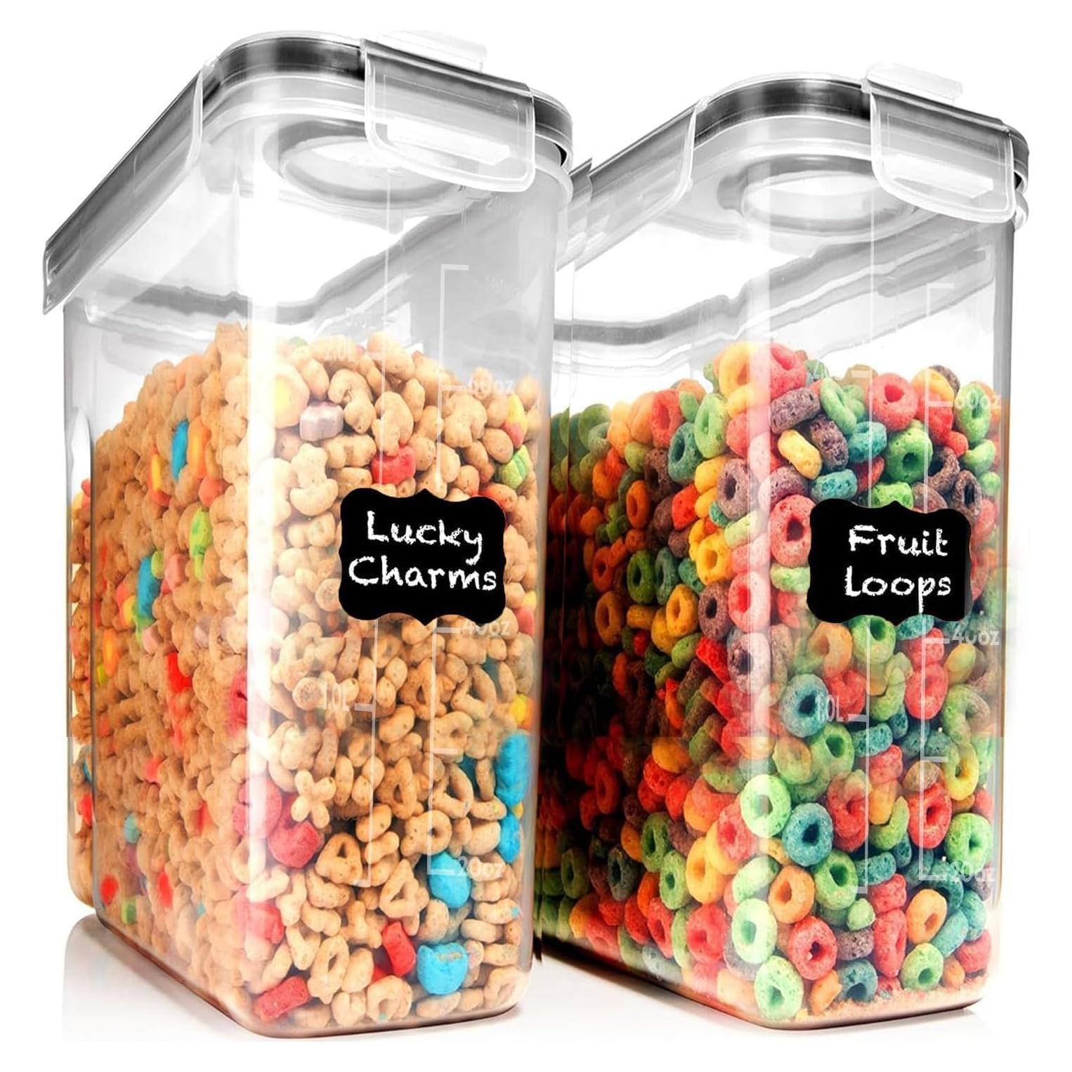 Shazo 2 Pack Contenedores de Cereal 2.5L Herméticos BPA